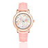 Women's Rose Gold Leather Strap Watch - Antique Floral