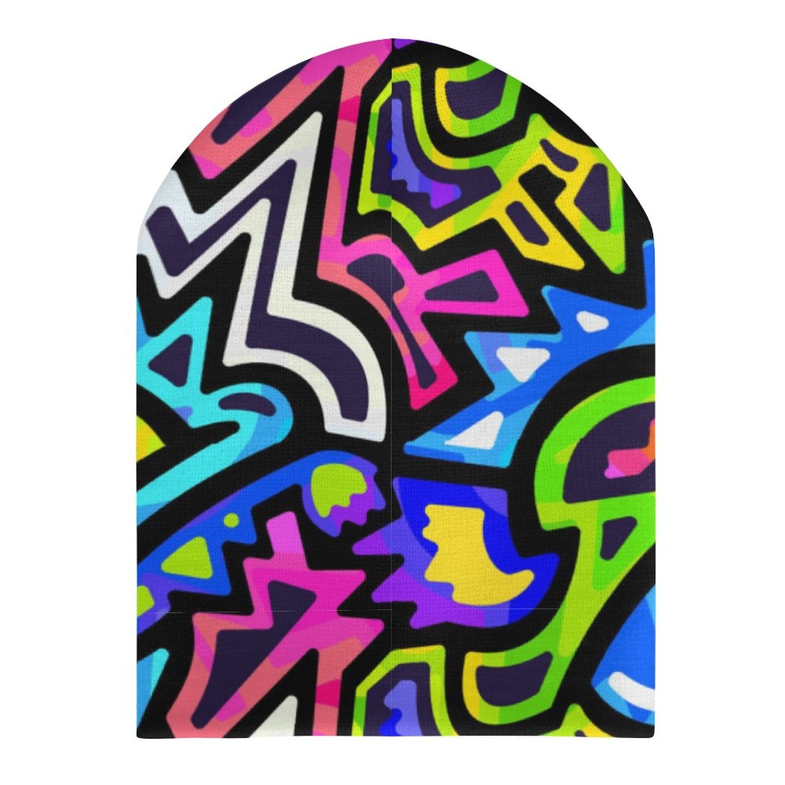 Kids' Knit Beanie - Neon Graffiti