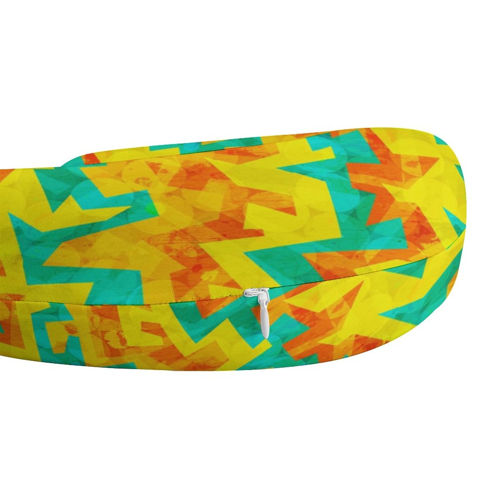 Travel Neck Pillow - Geometric Neon in Citrus