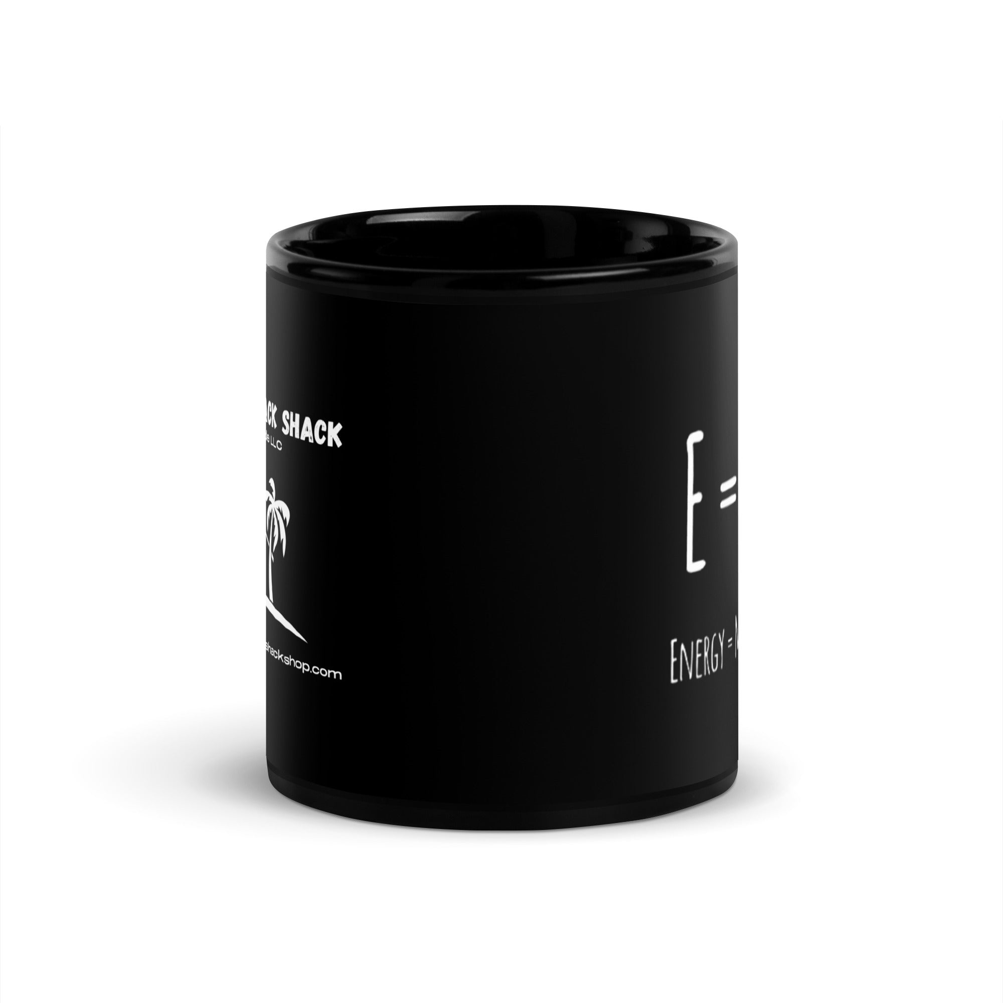 Black Glossy Mug - E=MC2   (L-Handed)
