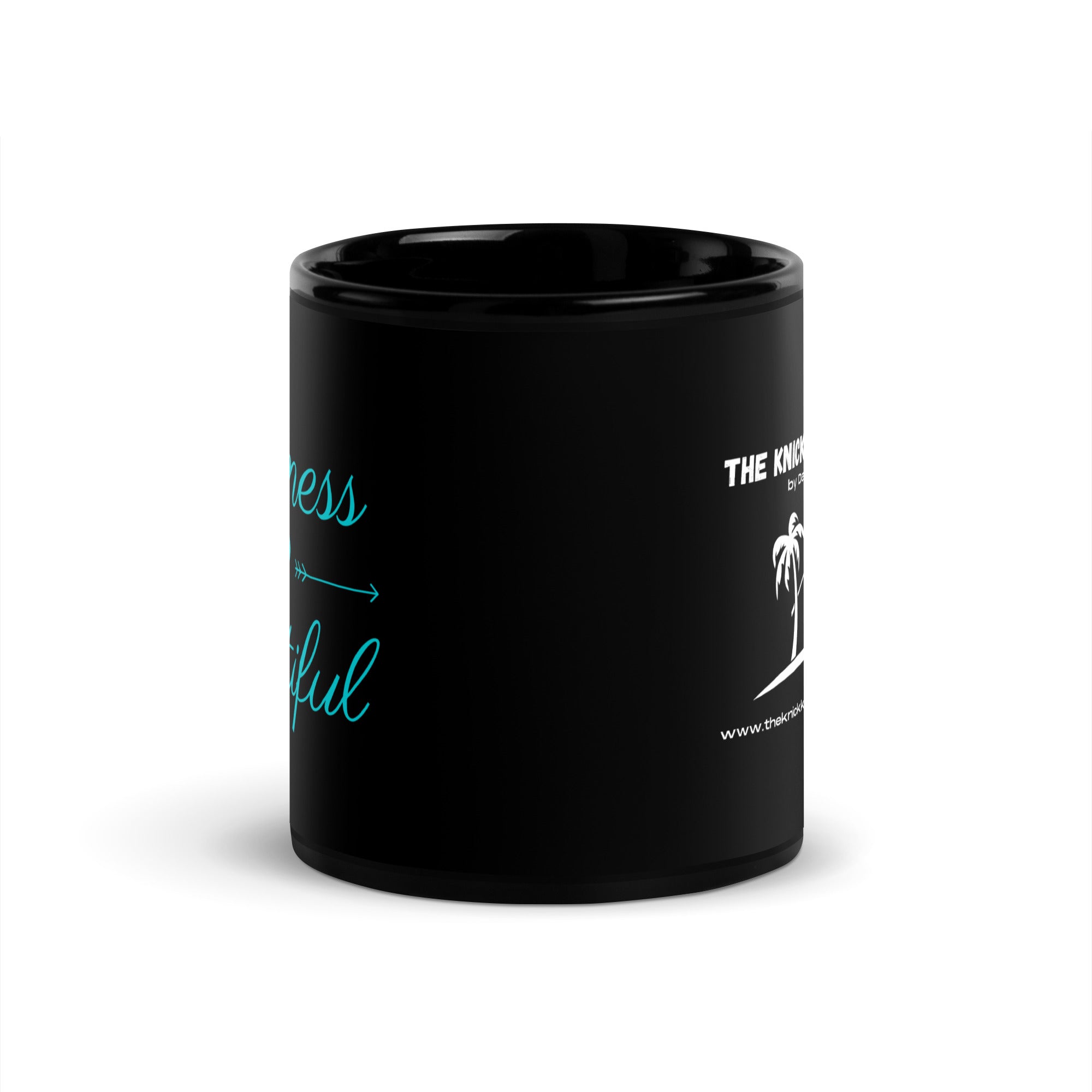 Black Glossy Mug - Kindness Is Beautiful   (R-Handed)