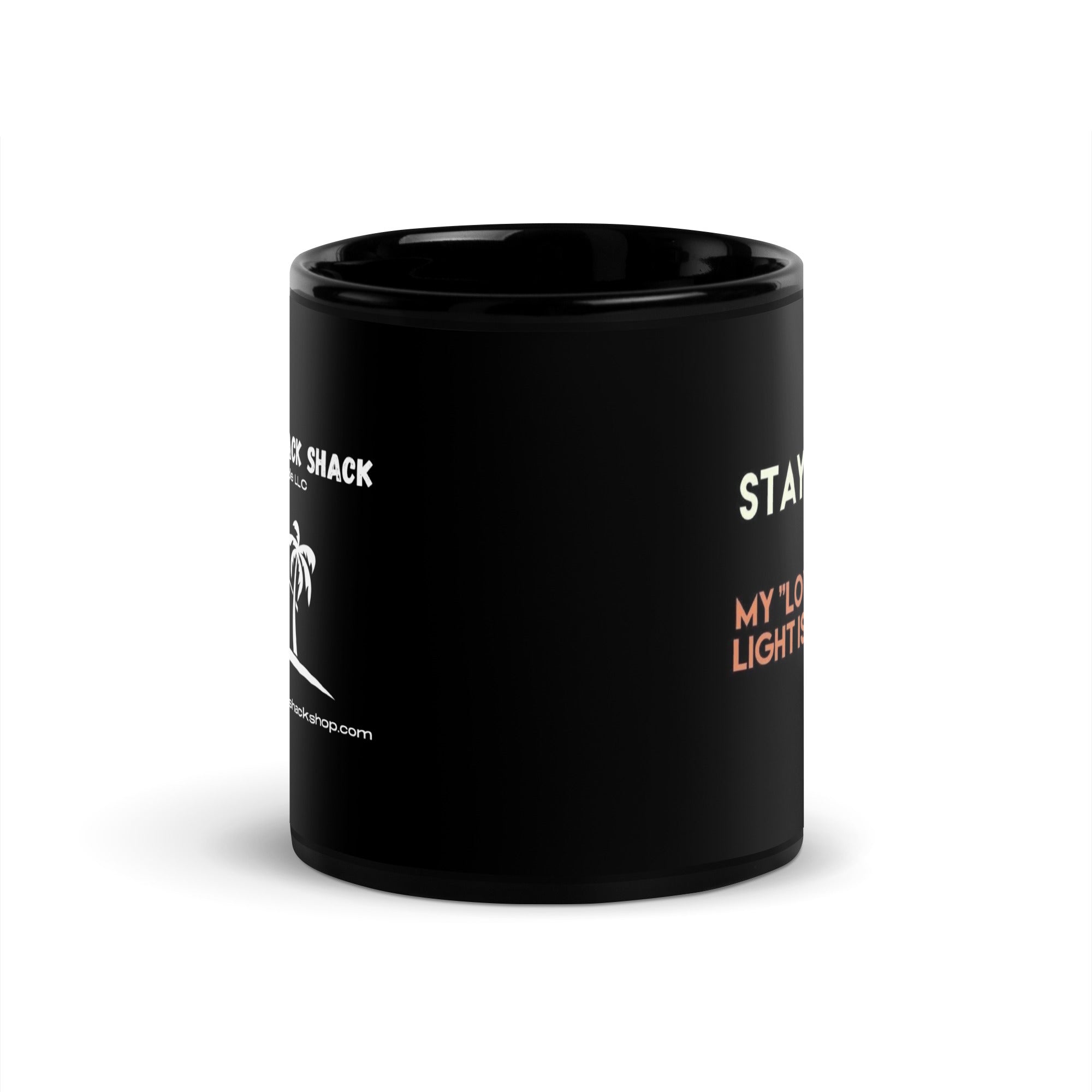 Black Glossy Mug - Low Coffee Light (L-Handed)