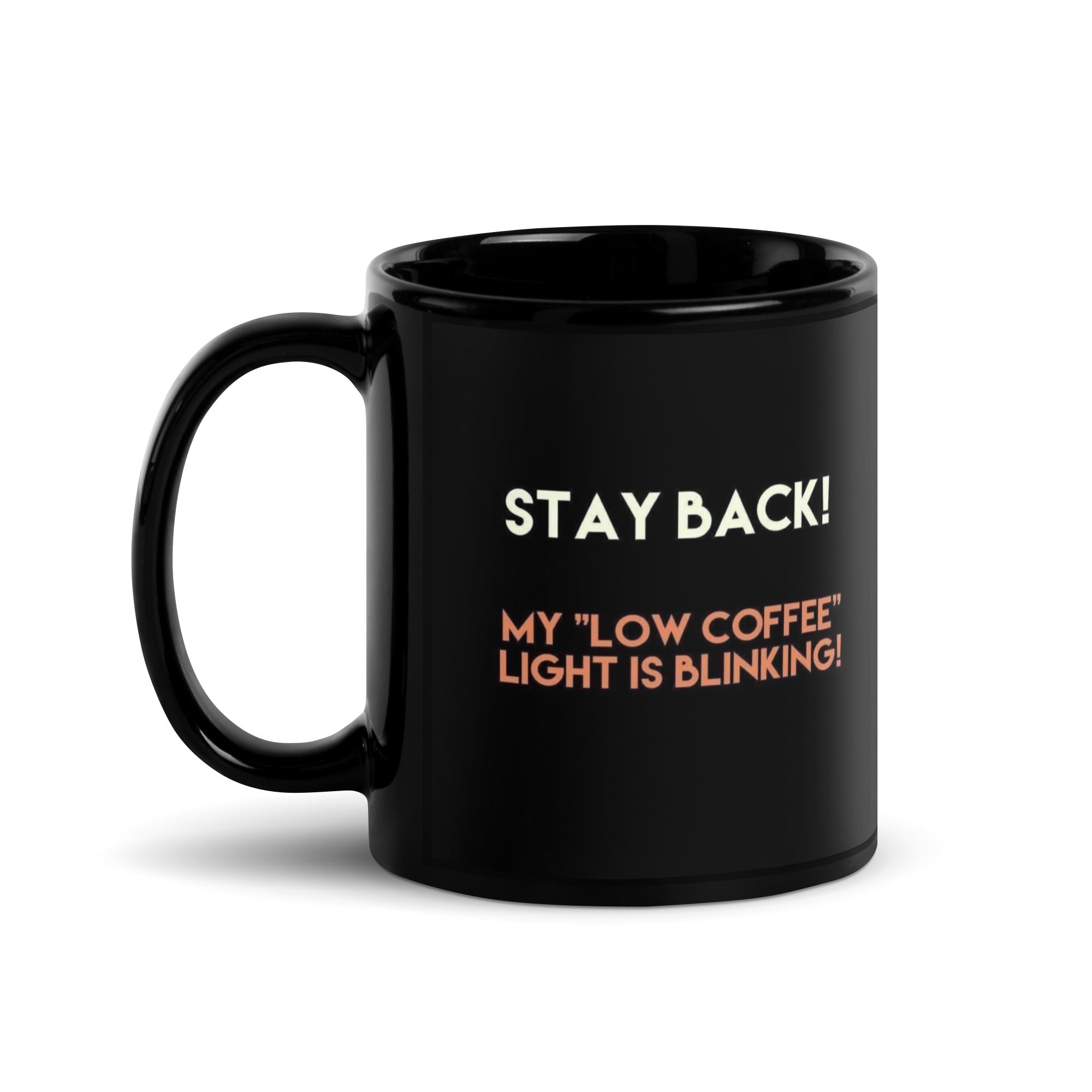Black Glossy Mug - Low Coffee Light (R-Handed)