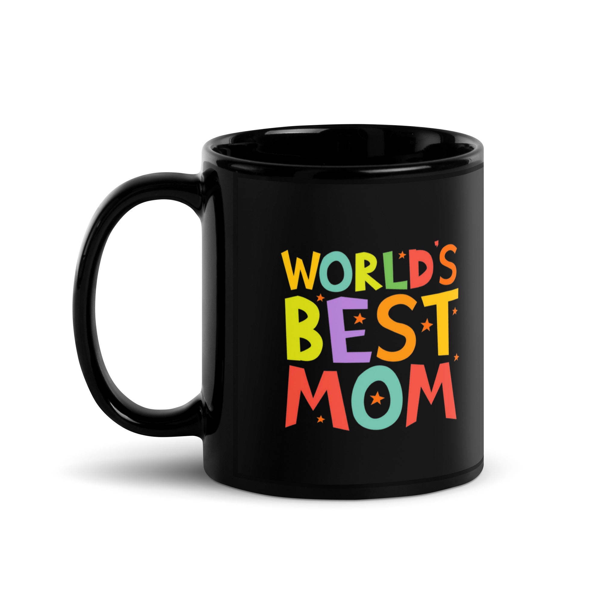 Black Glossy Mug - World's Best Mom (R-Handed)