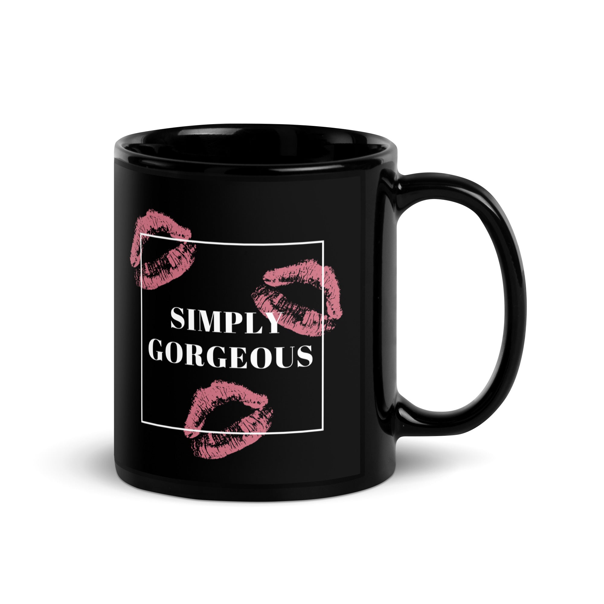 Black Glossy Mug - Simply Gorgeous (L-Handed)