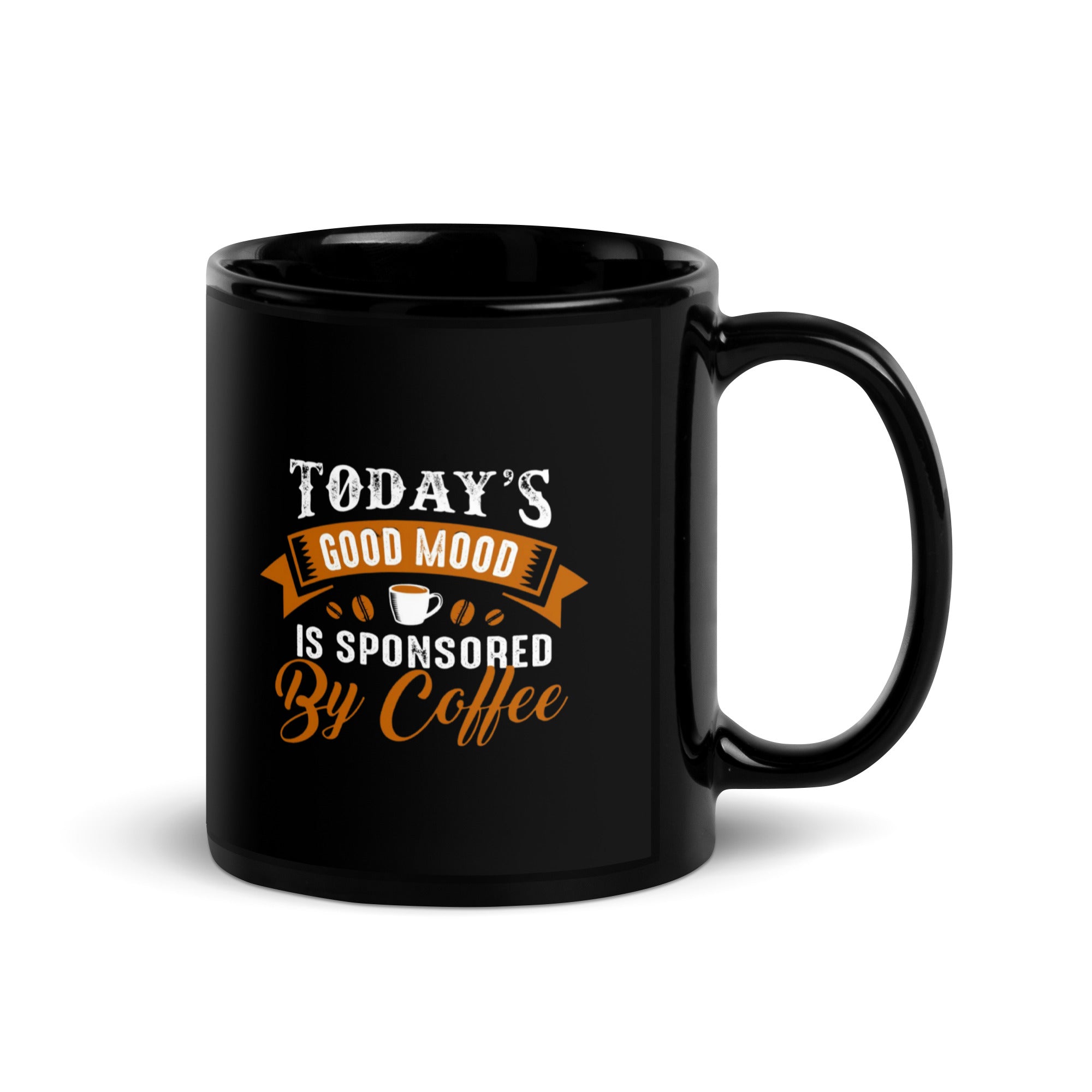Black Glossy Mug - Sponsored by Coffee (L-Handed)