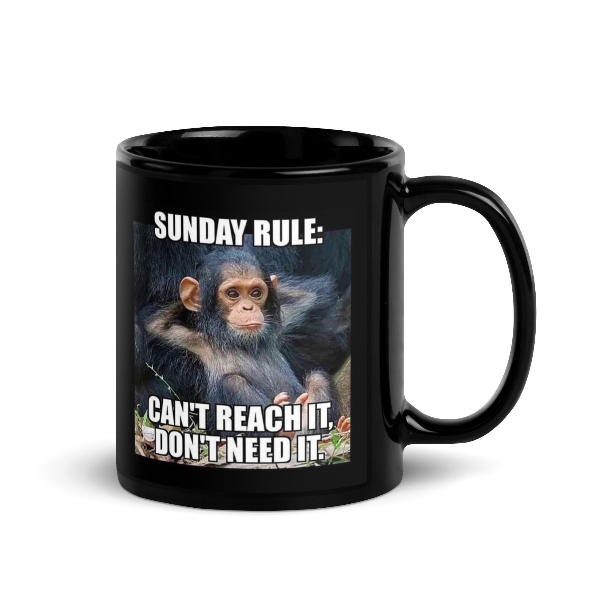 Black Glossy Mug - Sunday Rule (L-Handed)