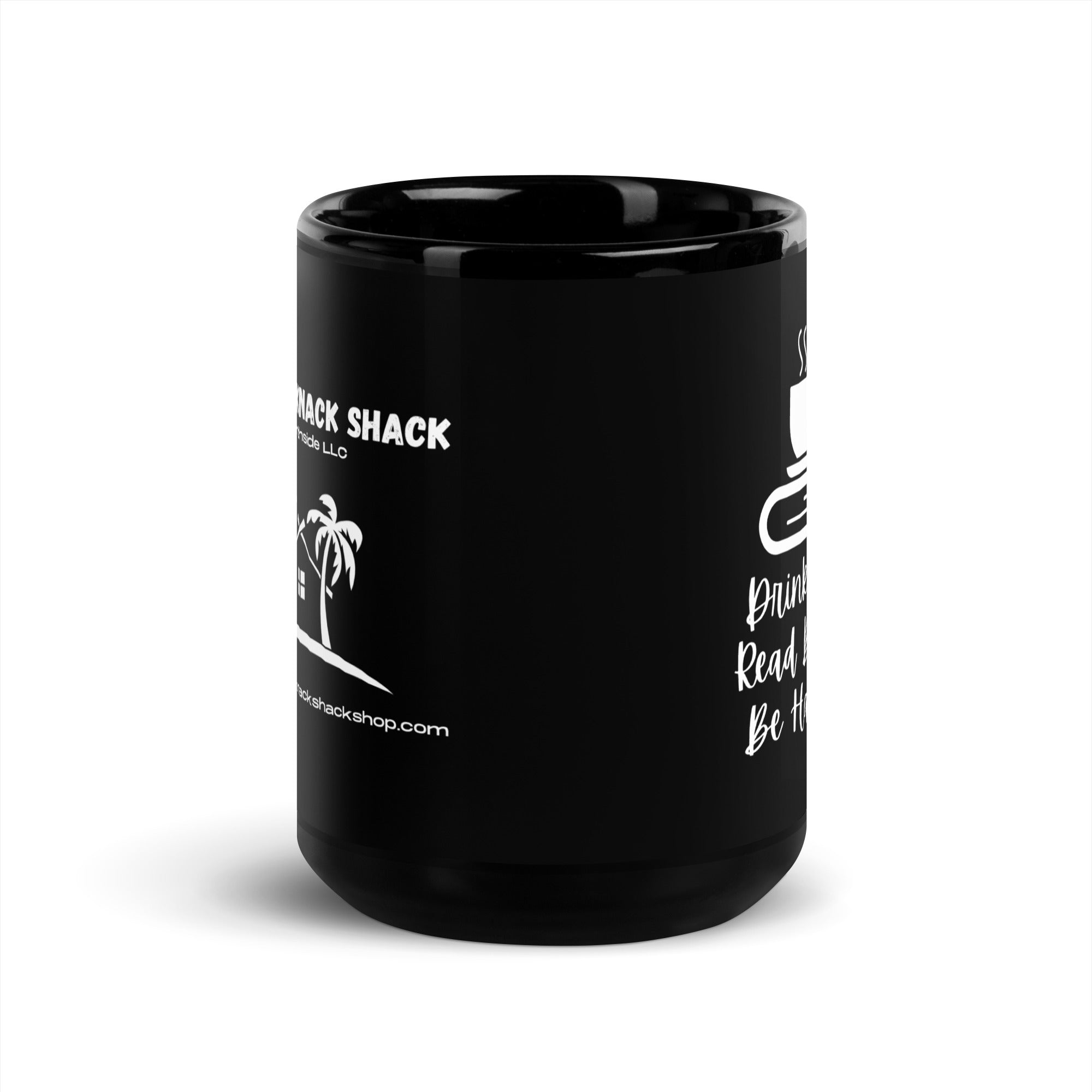 Black Glossy Mug - Drink Tea, Read Books, Be Happy (L-Handed)