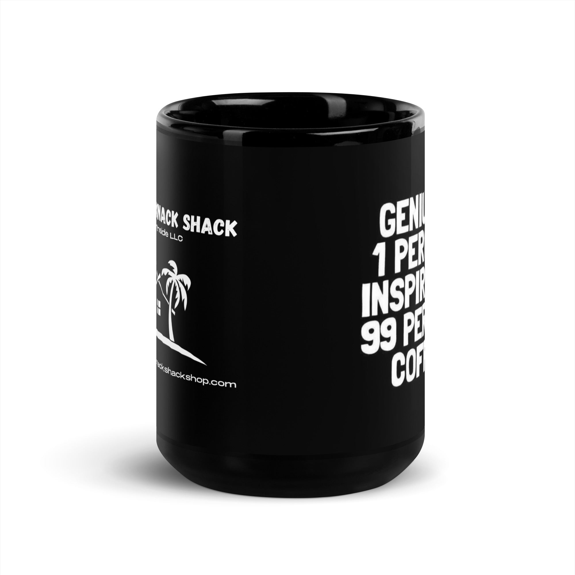 Black Glossy Mug - Genius (L-Handed)