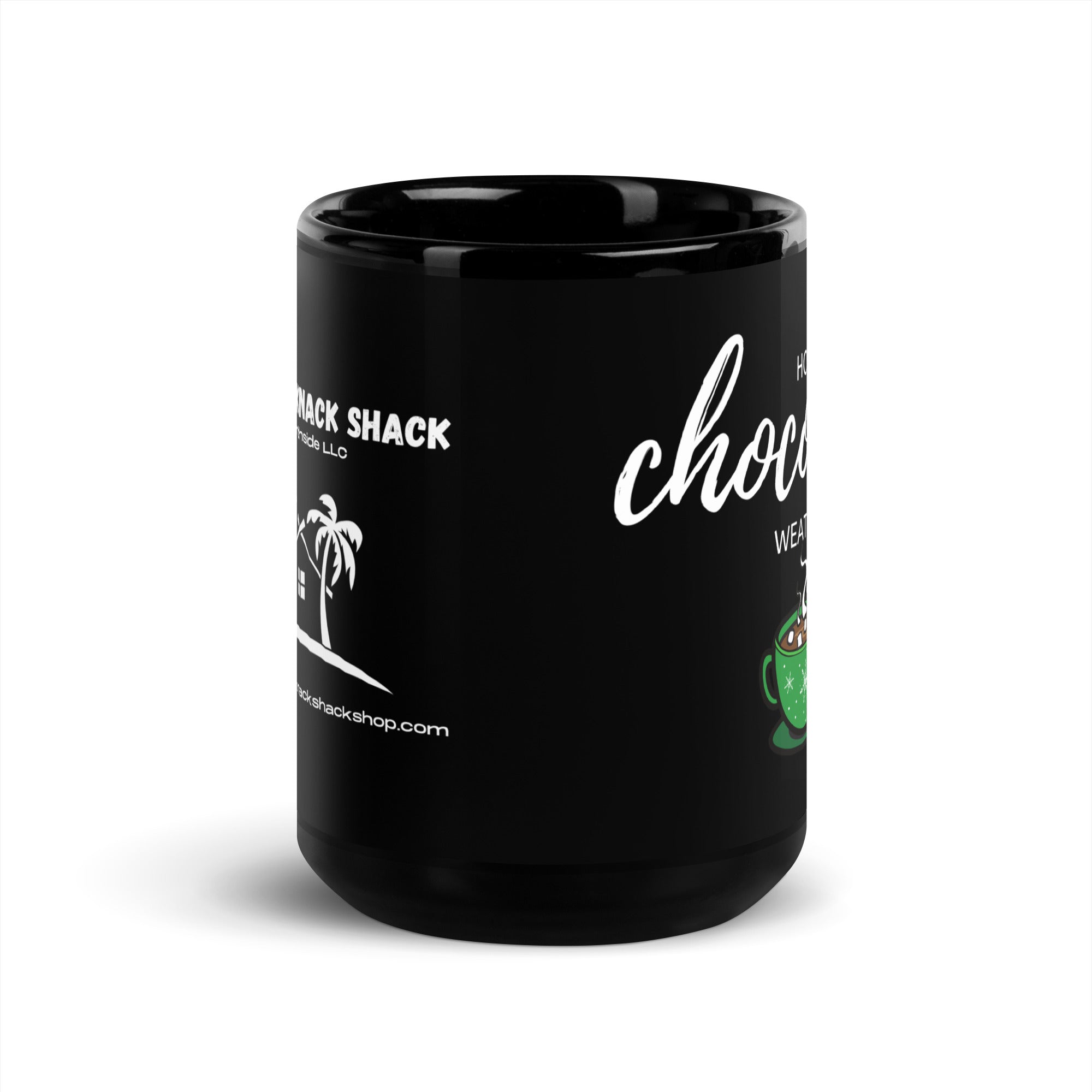 Black Glossy Mug - Hot Chocolate Weather (L-Handed)