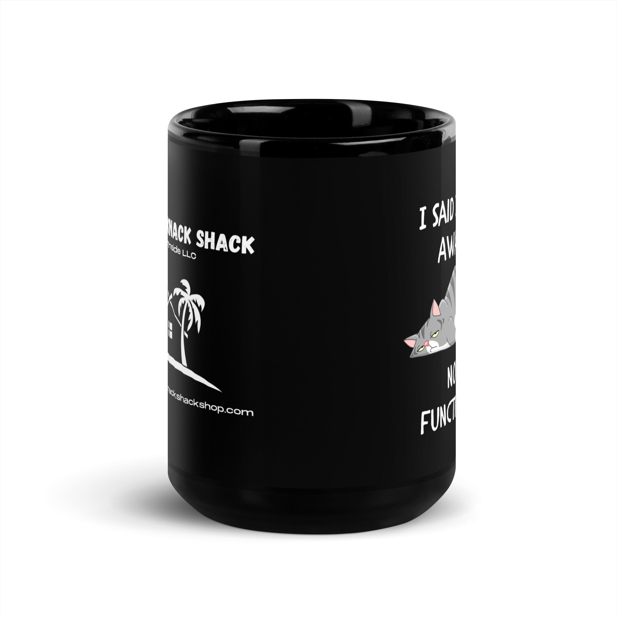 Black Glossy Mug - I Said I Was Awake (L-Handed)