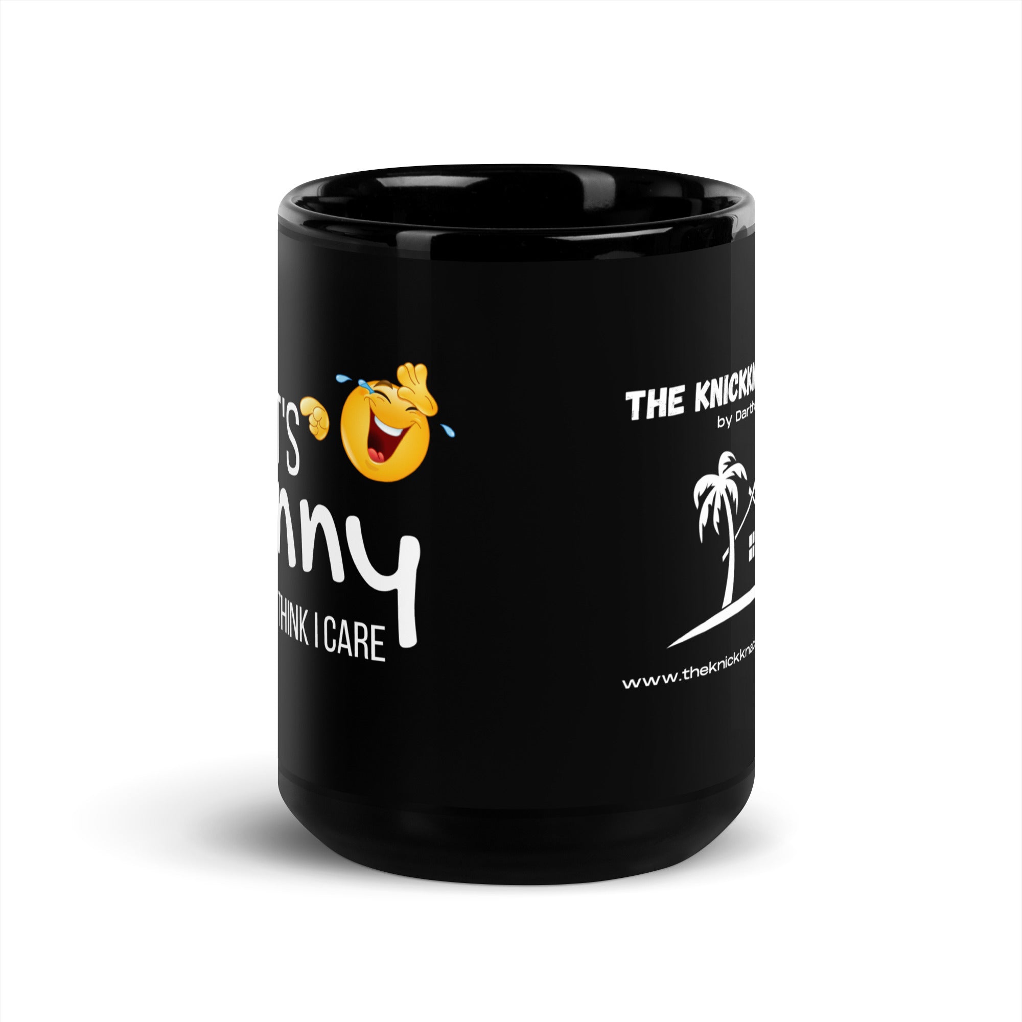 Black Glossy Mug - It's Funny (R-Handed)