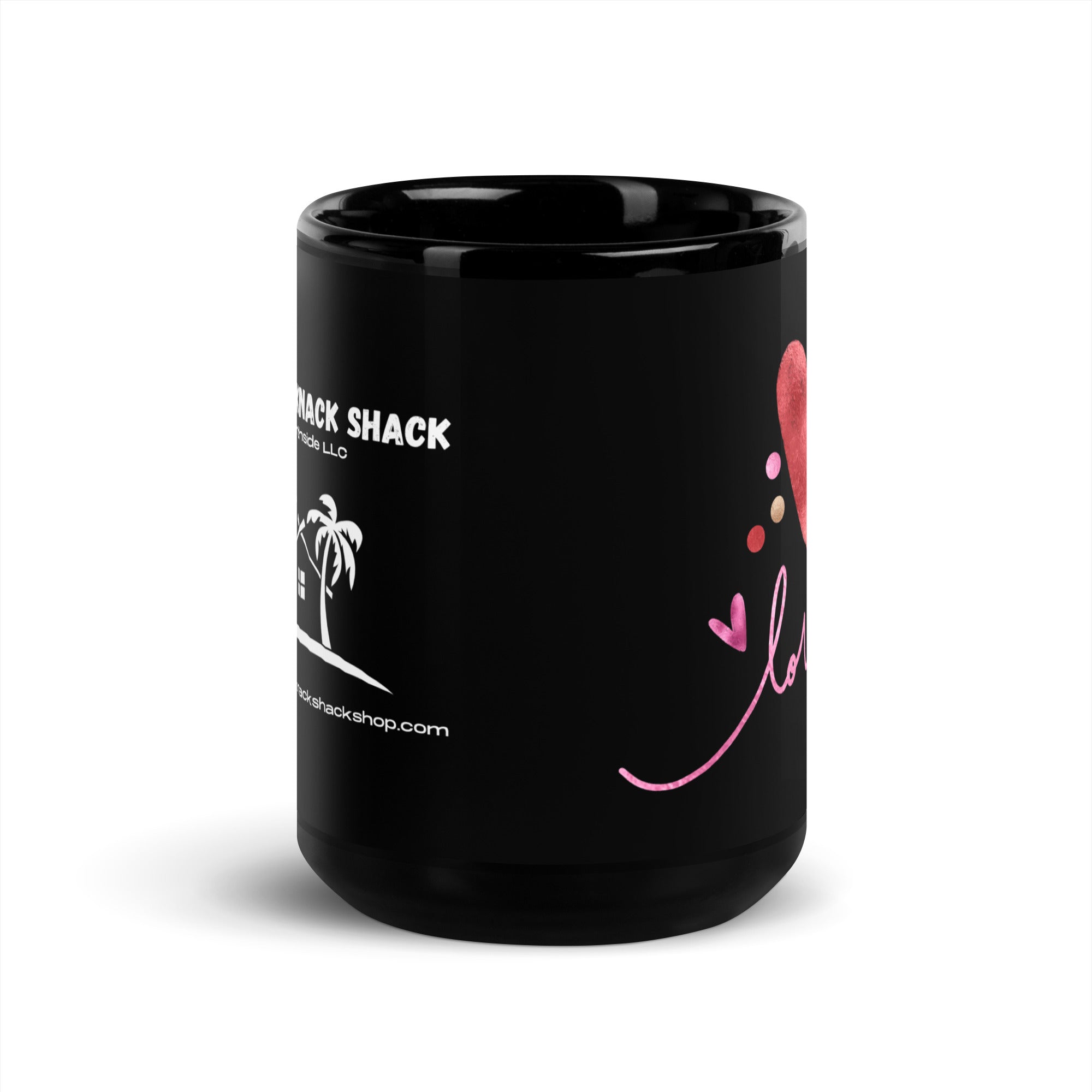 Black Glossy Mug - Love (L-Handed)