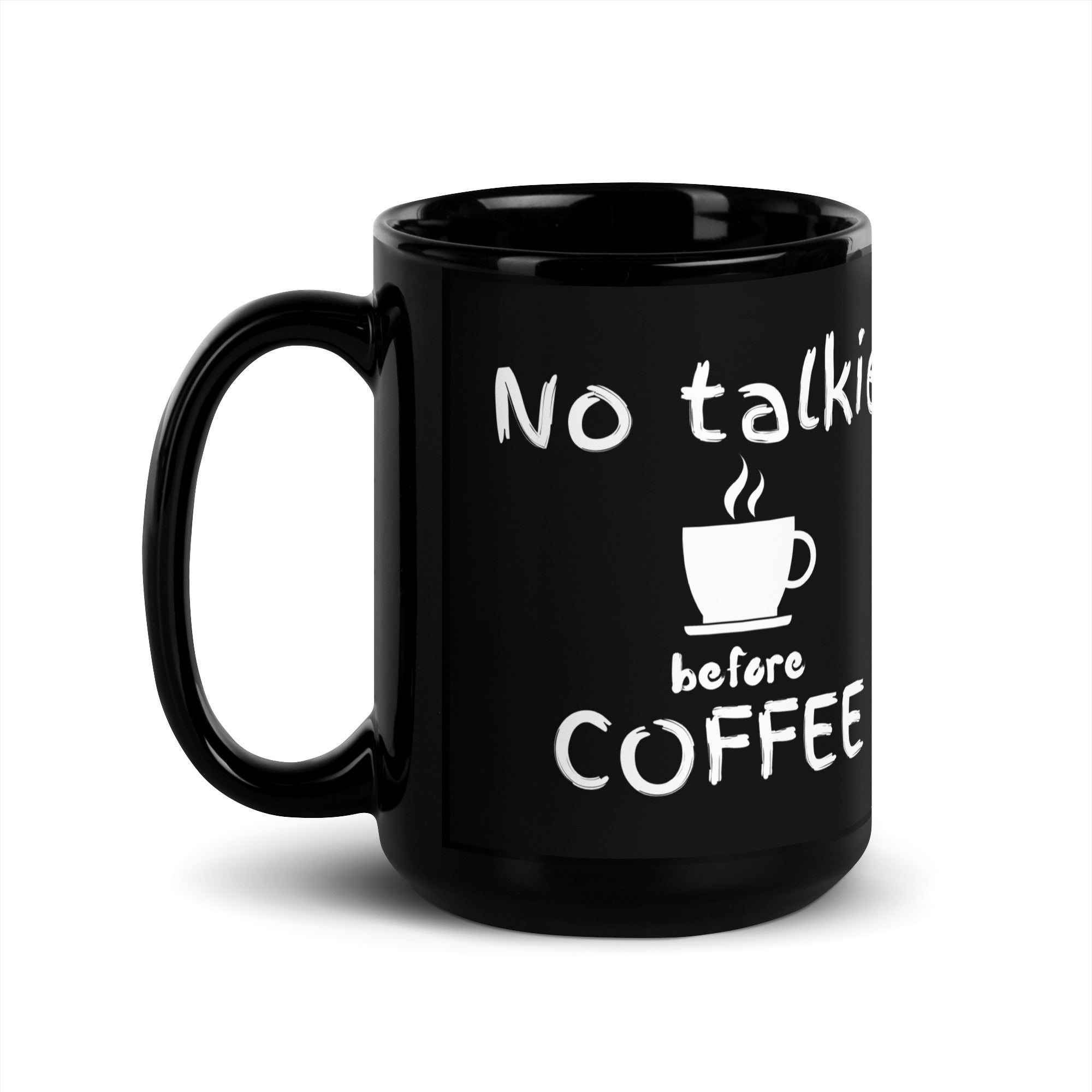 Taza negra brillante - Sin Talkie (mano derecha)