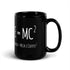 Black Glossy Mug - E=MC2   (L-Handed)
