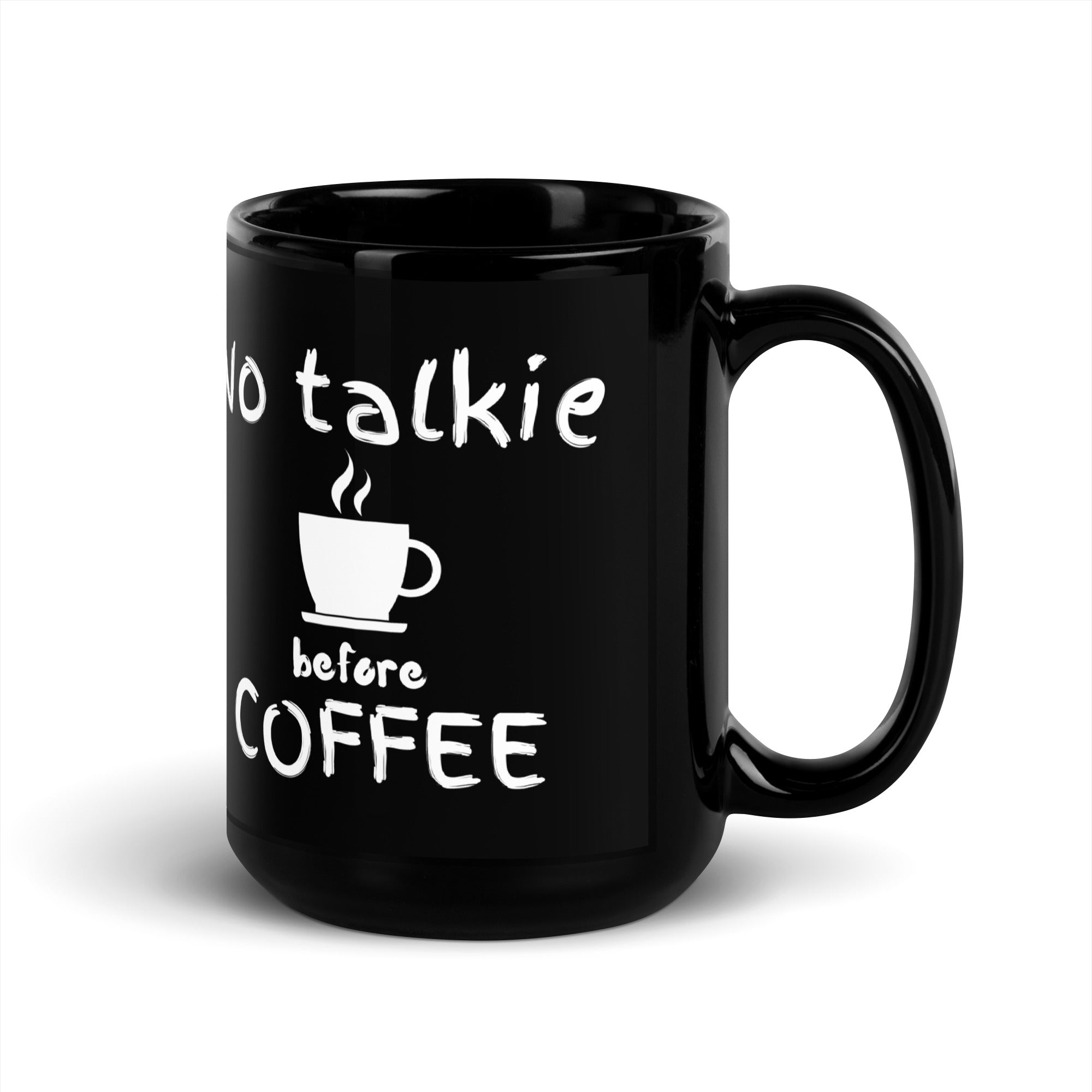 Taza negra brillante - Sin Talkie (mano izquierda)