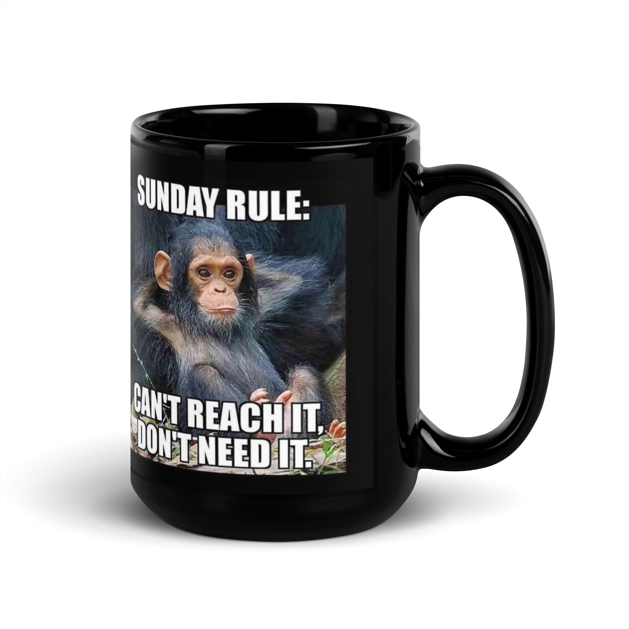 Black Glossy Mug - Sunday Rule (L-Handed)