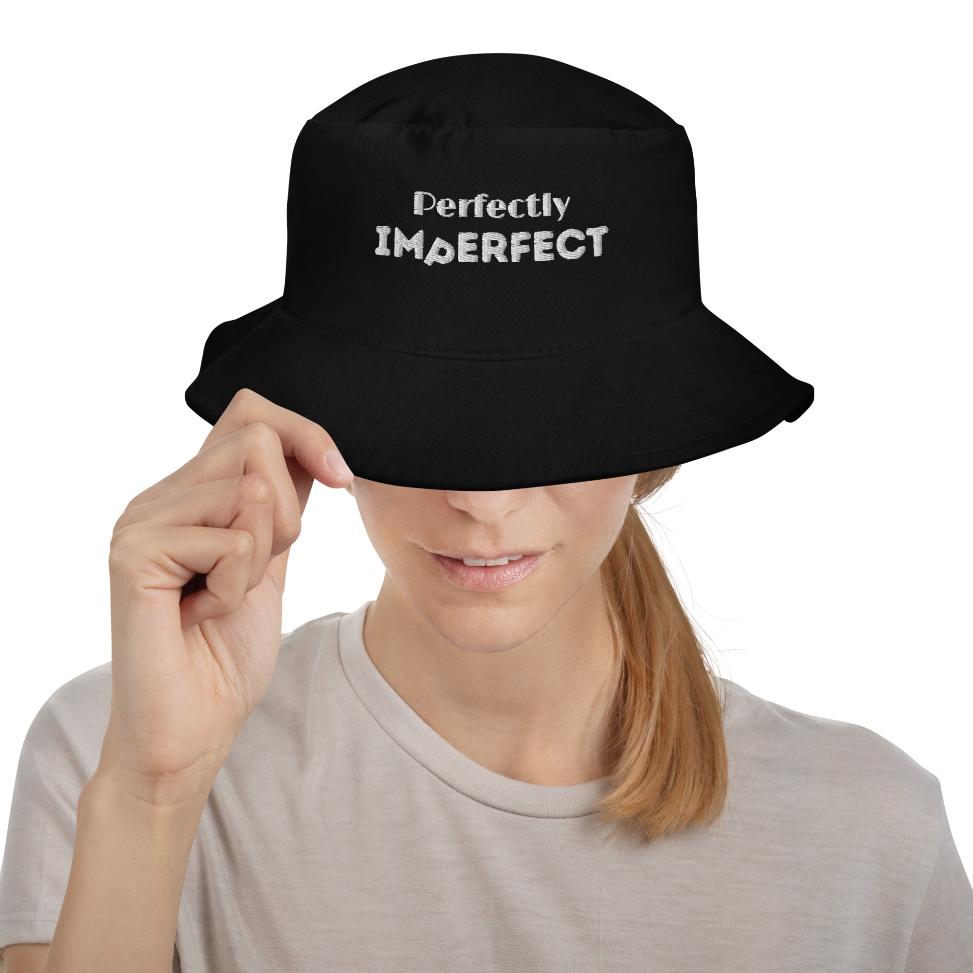 "Perfectly Imperfect" Bucket Hat - Dark Colors