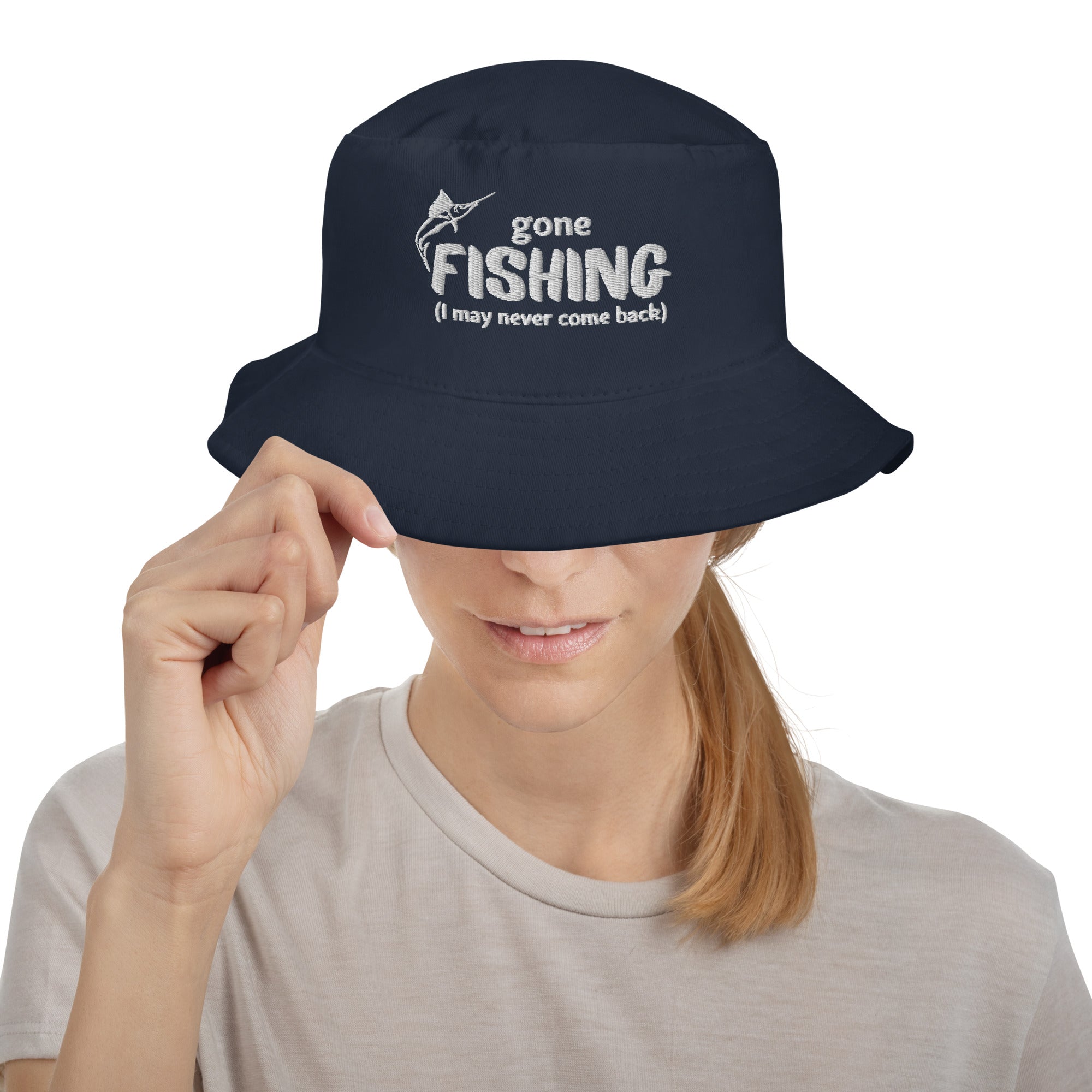 "Gone Fishing" Bucket Hat - Dark Colors