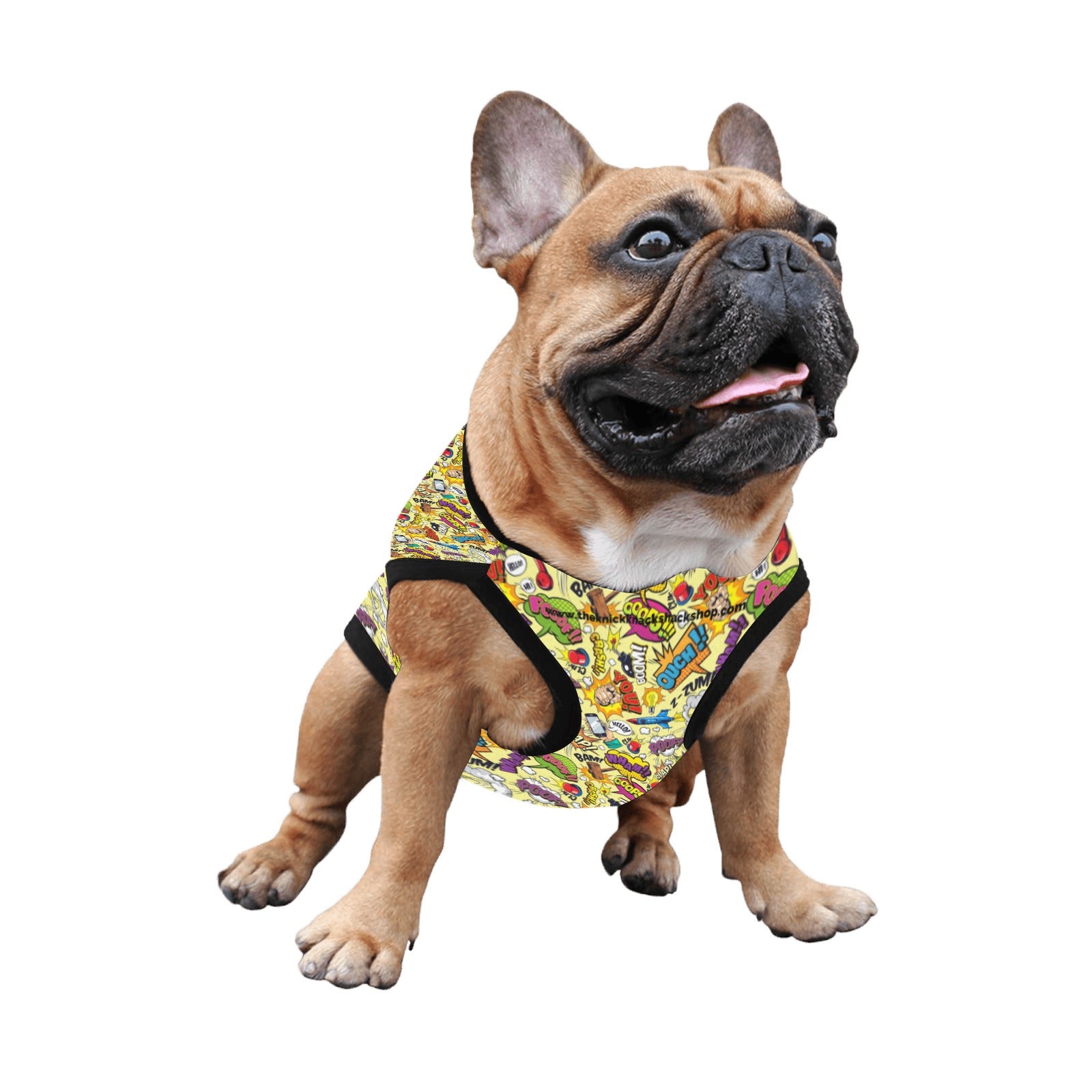 Camiseta sin mangas ligera para mascotas con estampado integral - Cómic