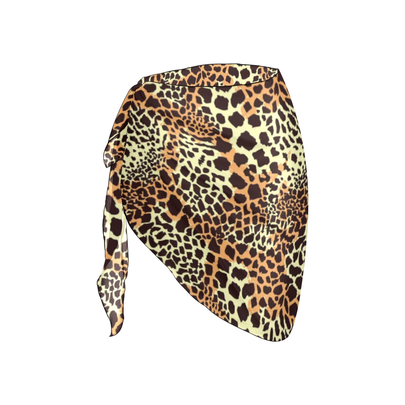 Sarong court à nouer sur le côté - Imprimé léopard