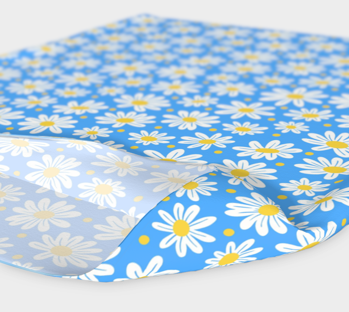 Bandeau en tissu enveloppant - Camomille en bleu