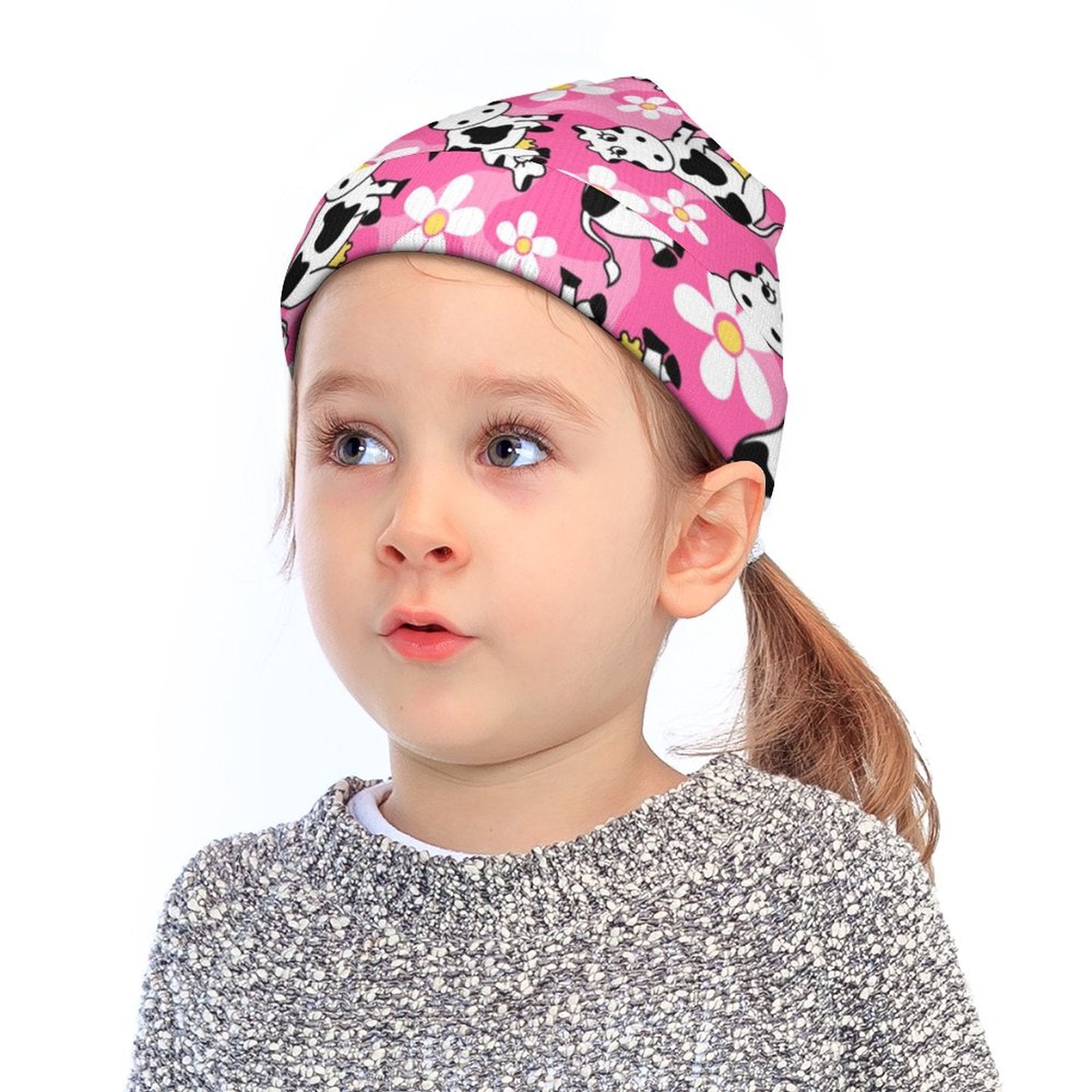 Kids' Knit Beanie - Moo Mania