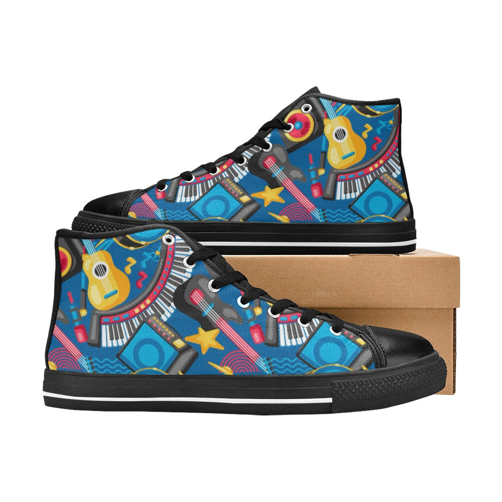 Kid's High Top Canvas Shoes - Music Machine