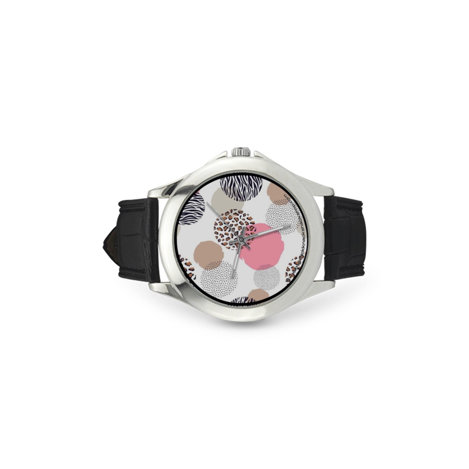 Women's Classic Leather Strap Watch - Safari Circles