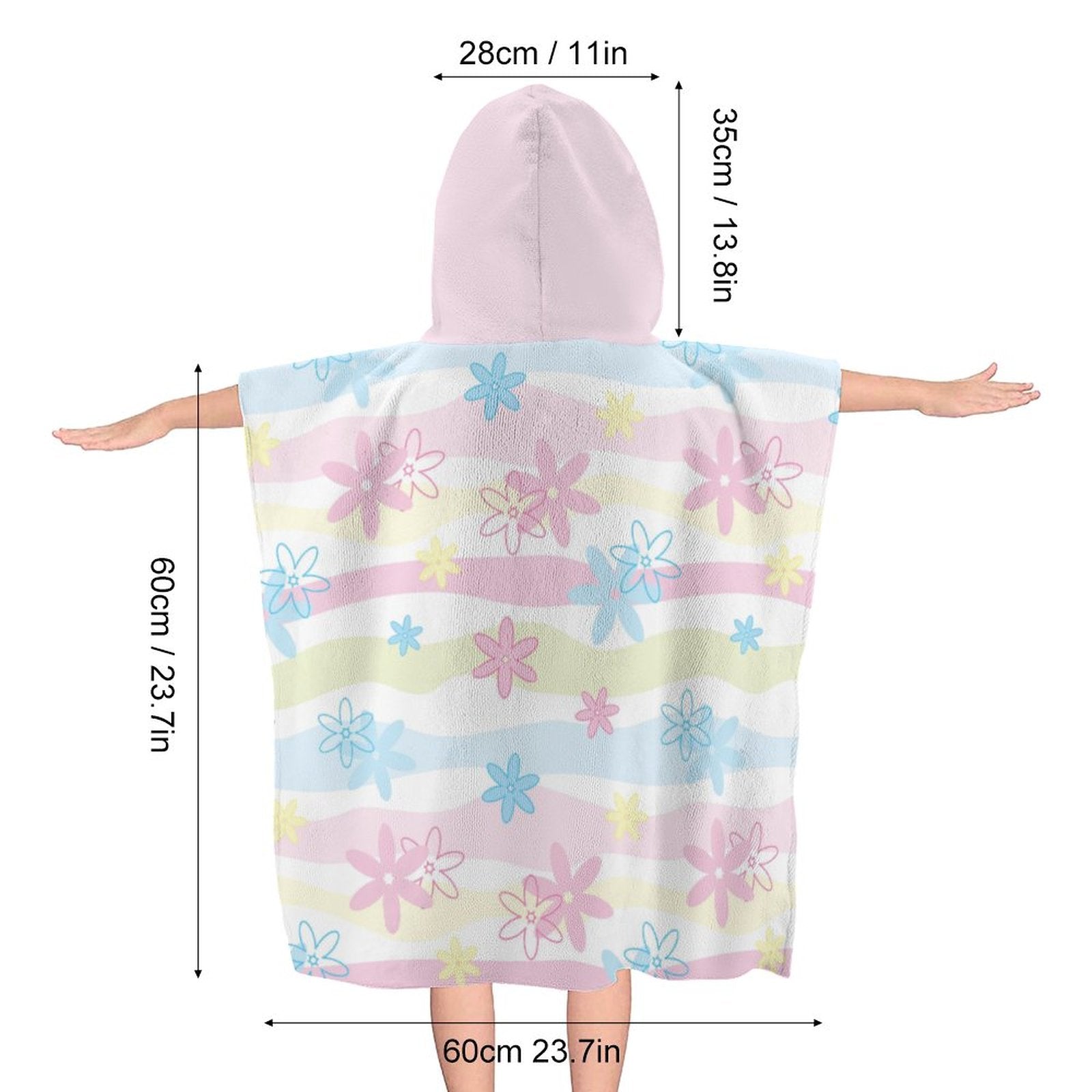 Kids Hooded Terry Cloth Towel - Candy Stripes