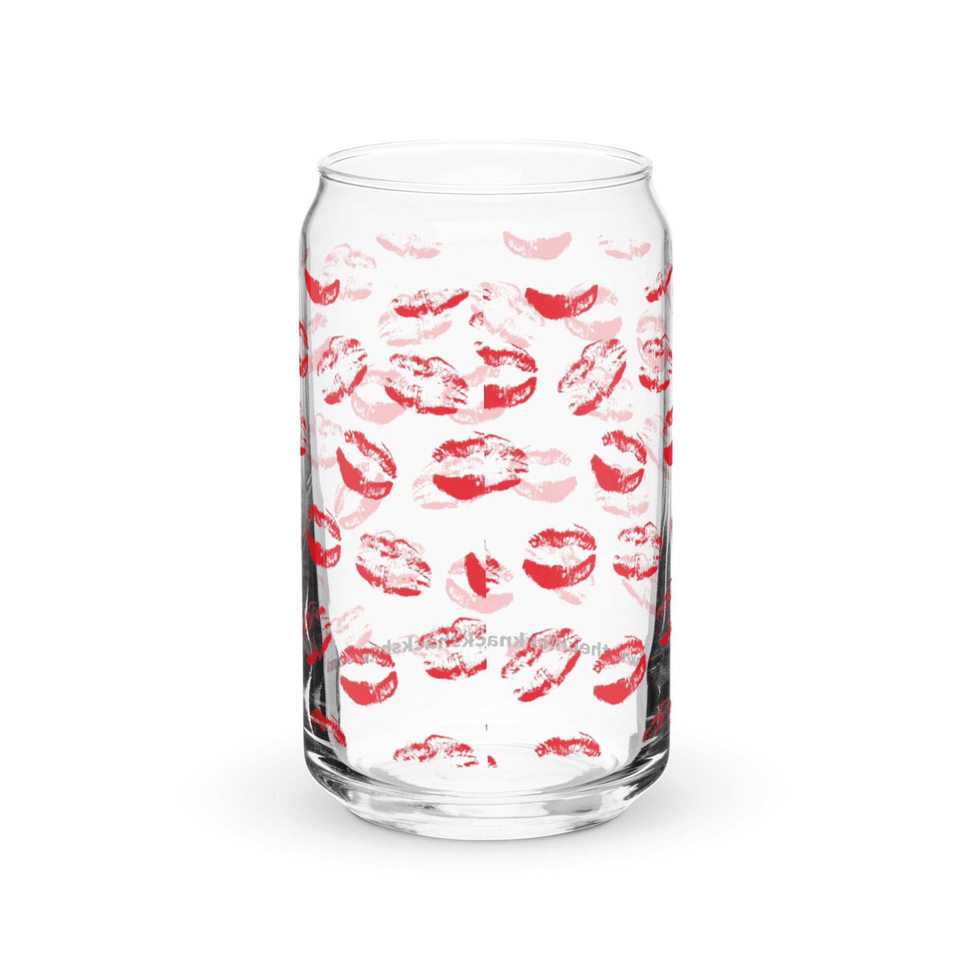 Vaso con forma de lata (16oz) - Lipstick Kisses