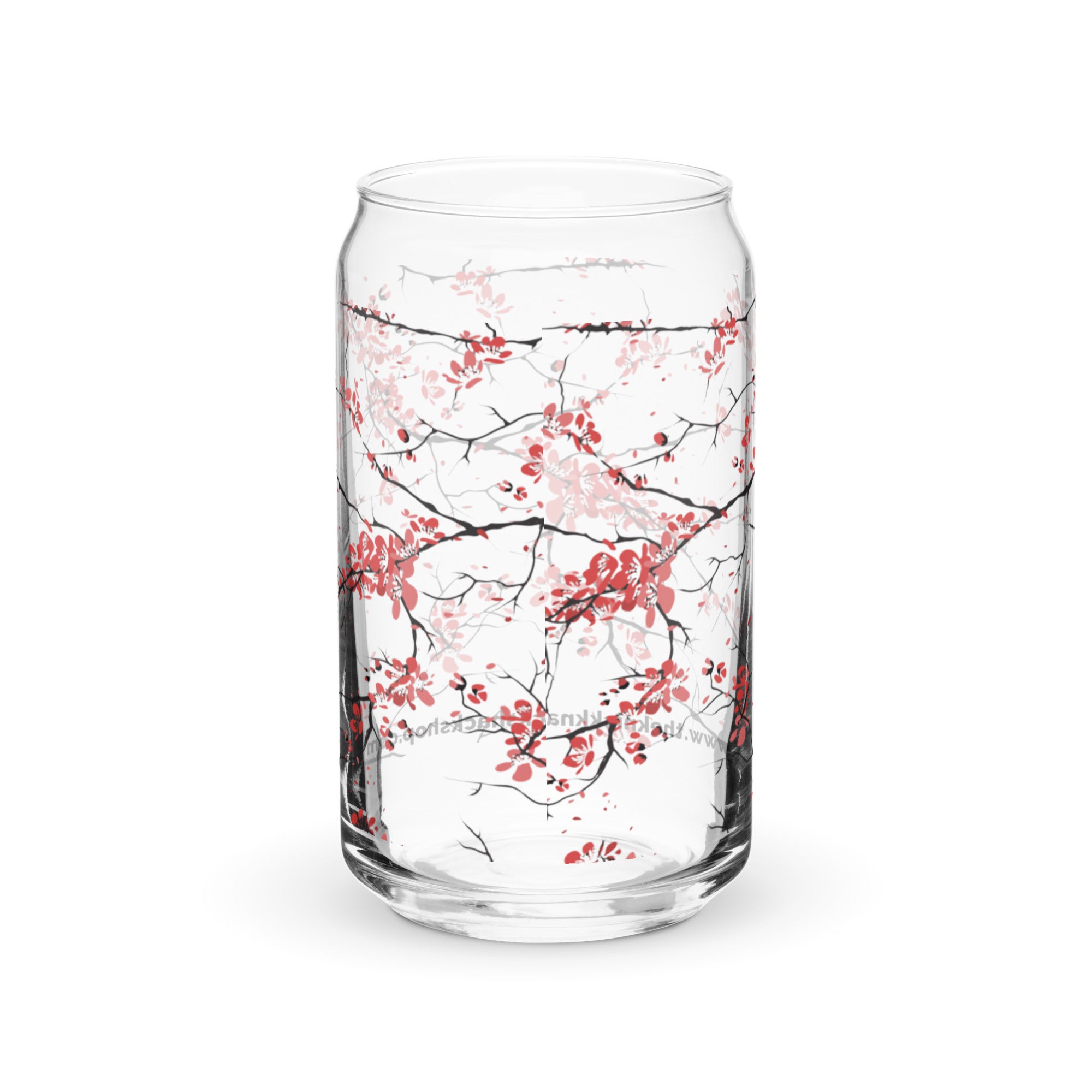 Vidrio en forma de lata (16 oz) - Árbol de Sakura