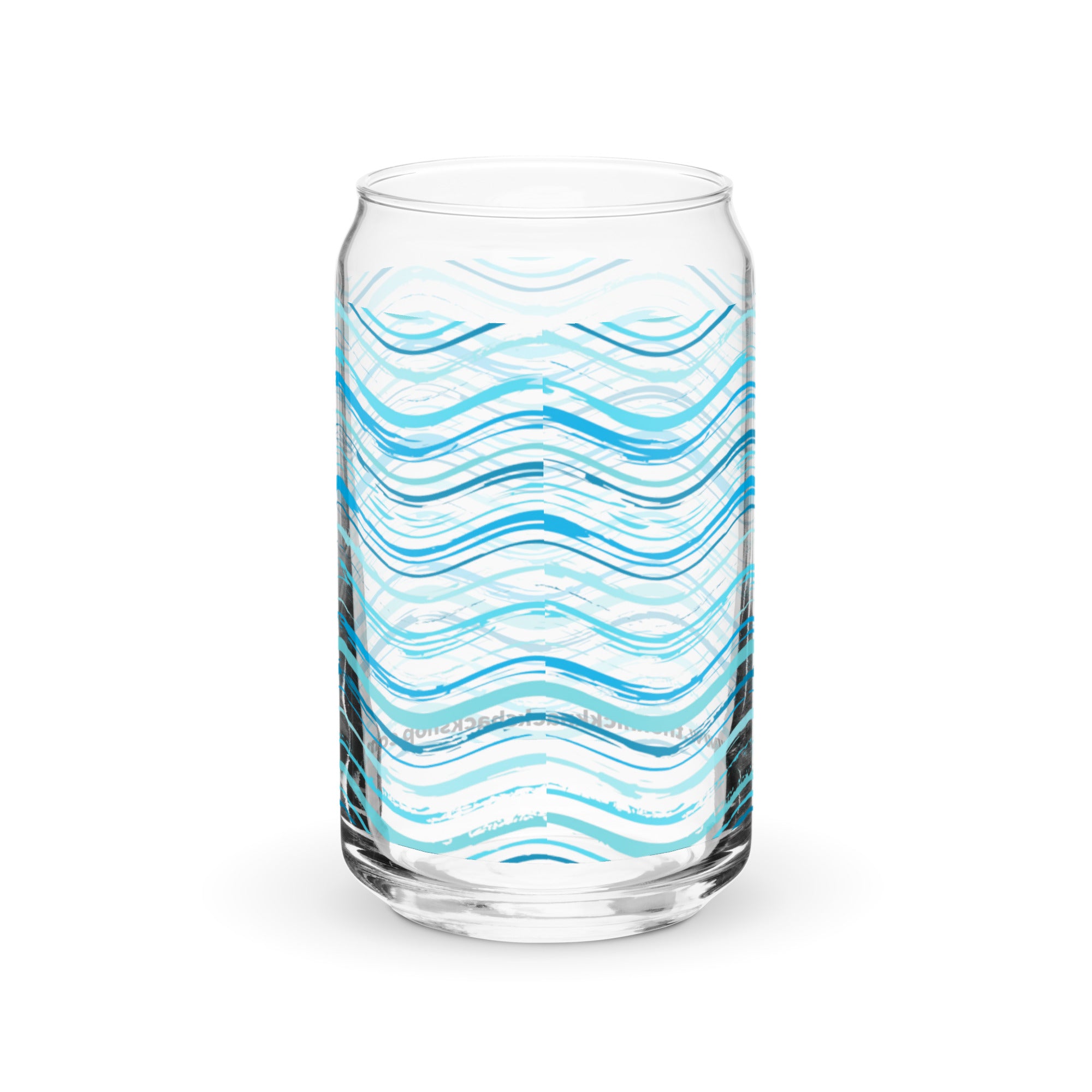 Can-Shaped Glass (16oz) - Blue Waves