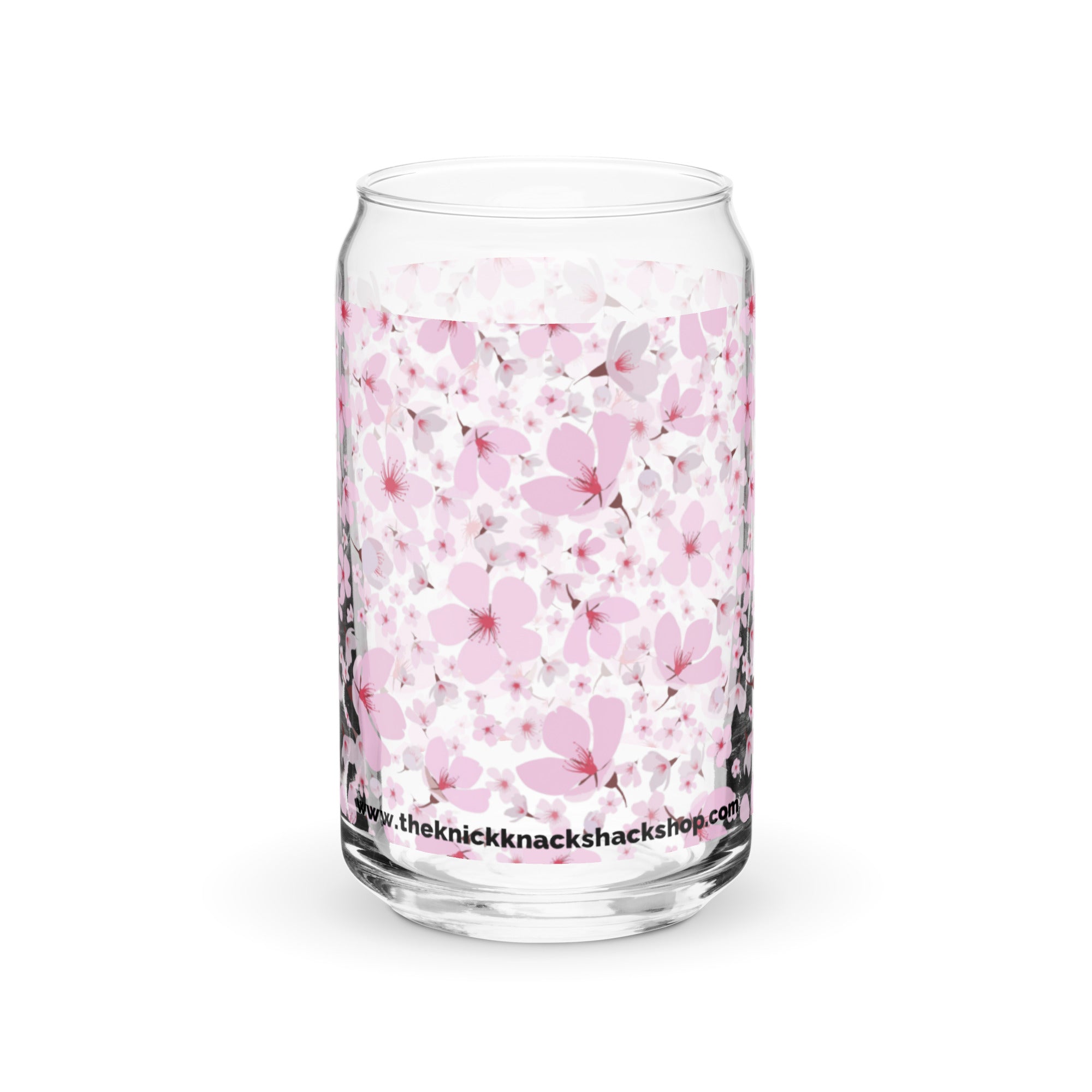 Vaso con forma de lata (16 oz) - Flores de cerezo