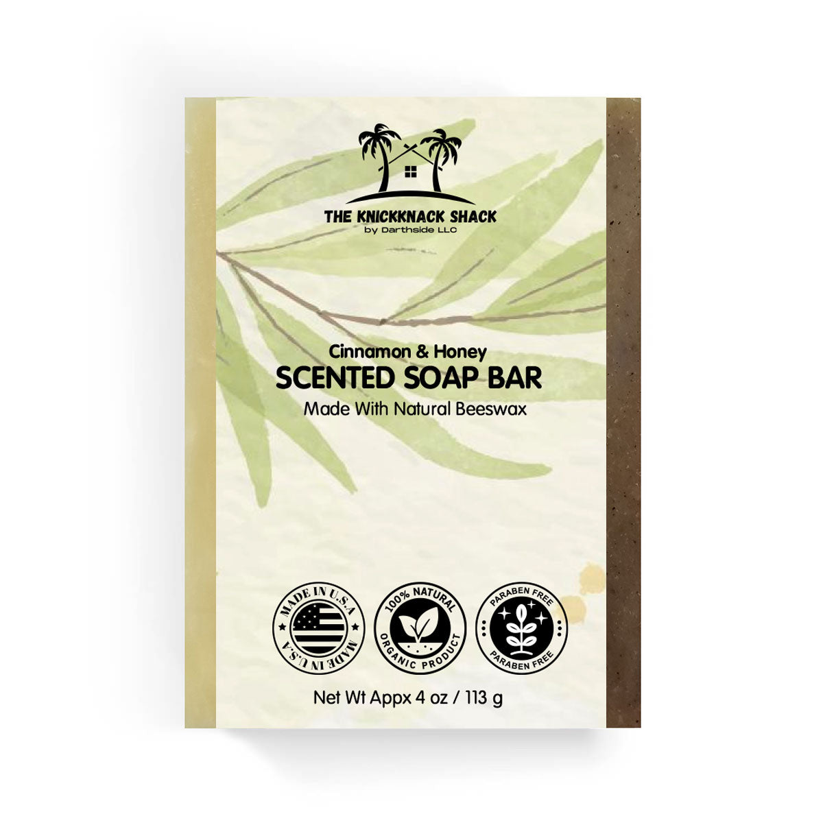Cinnamon & Honey Scented Soap Bar with Natural Beeswax