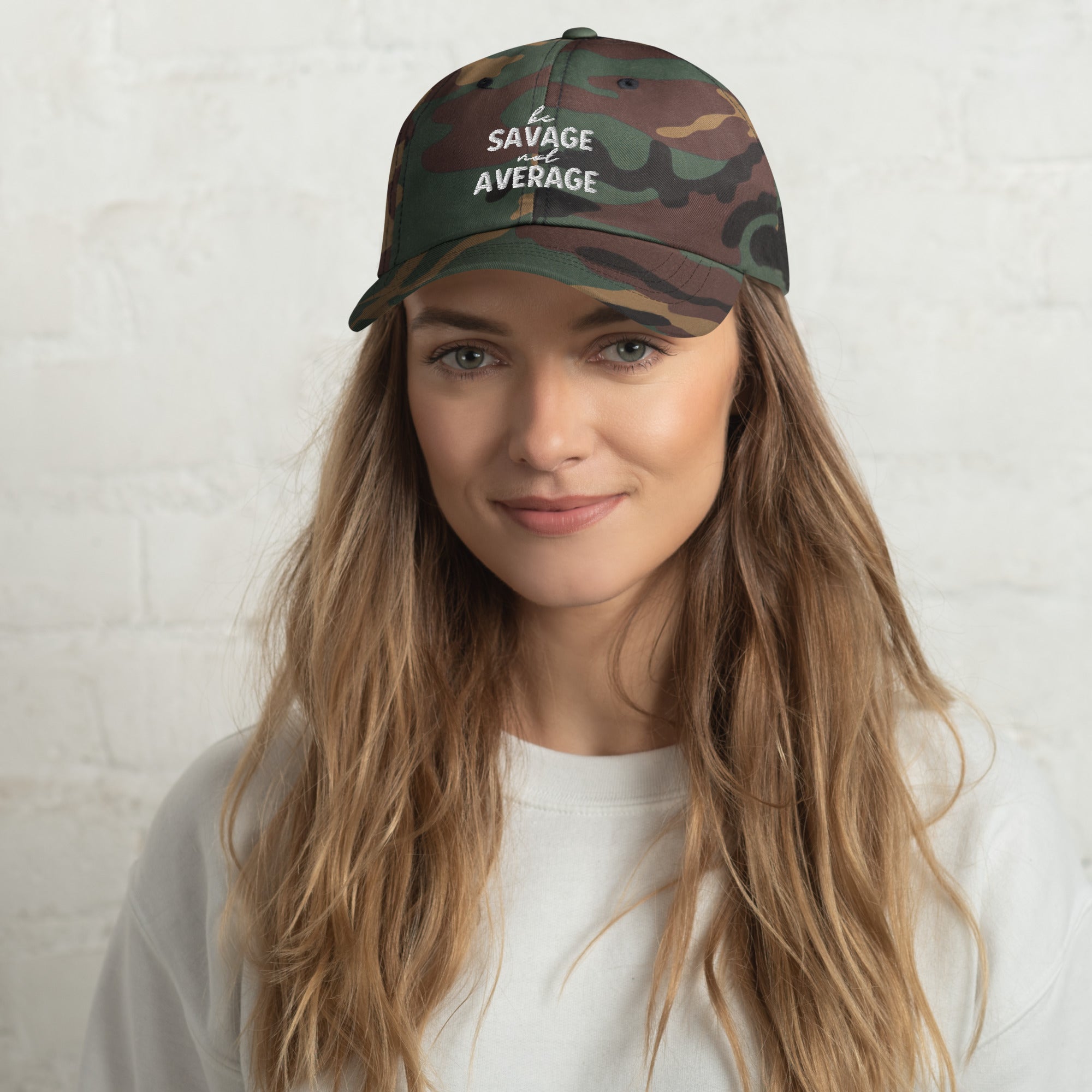 Embroidered Dad Hat - Be Savage Not Average - Dark Colors