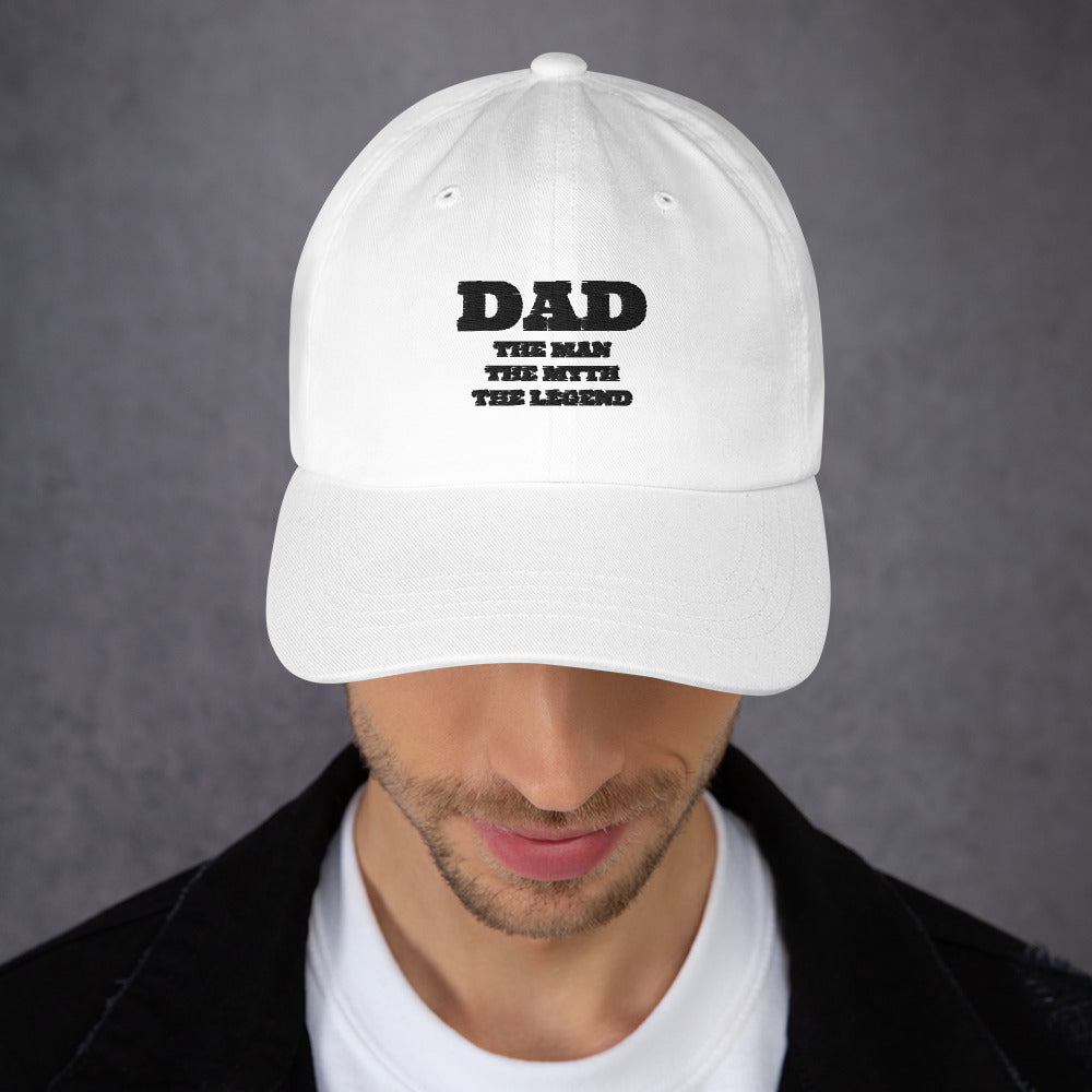 Chapeau de Papa Brodé "Papa, L'Homme, Le Mythe, la Légende" - Couleurs Claires