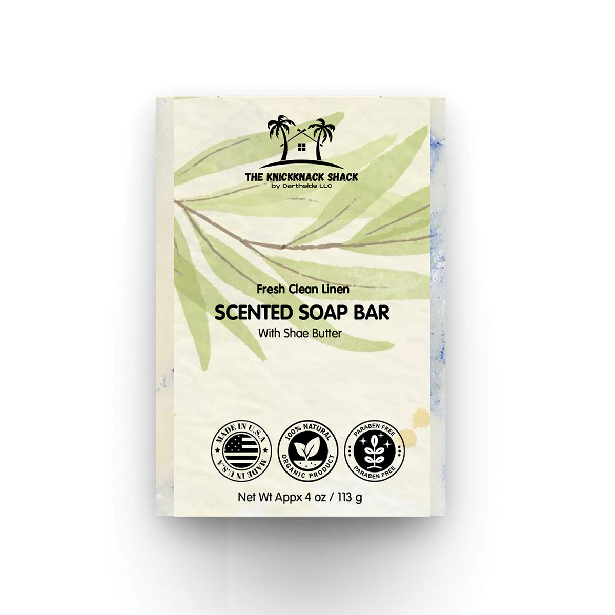 Fresh Clean Linen Scented Soap Bar with Shae Butter