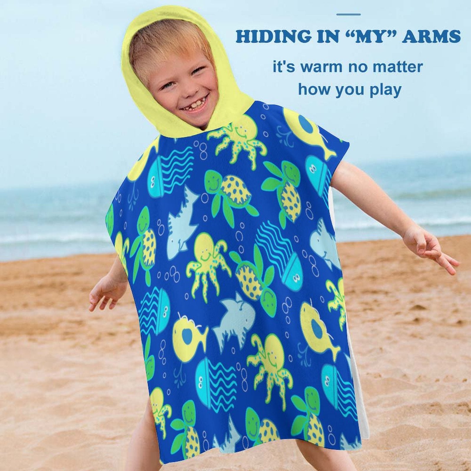 Kids Hooded Terry Cloth Towel - What's in the Water