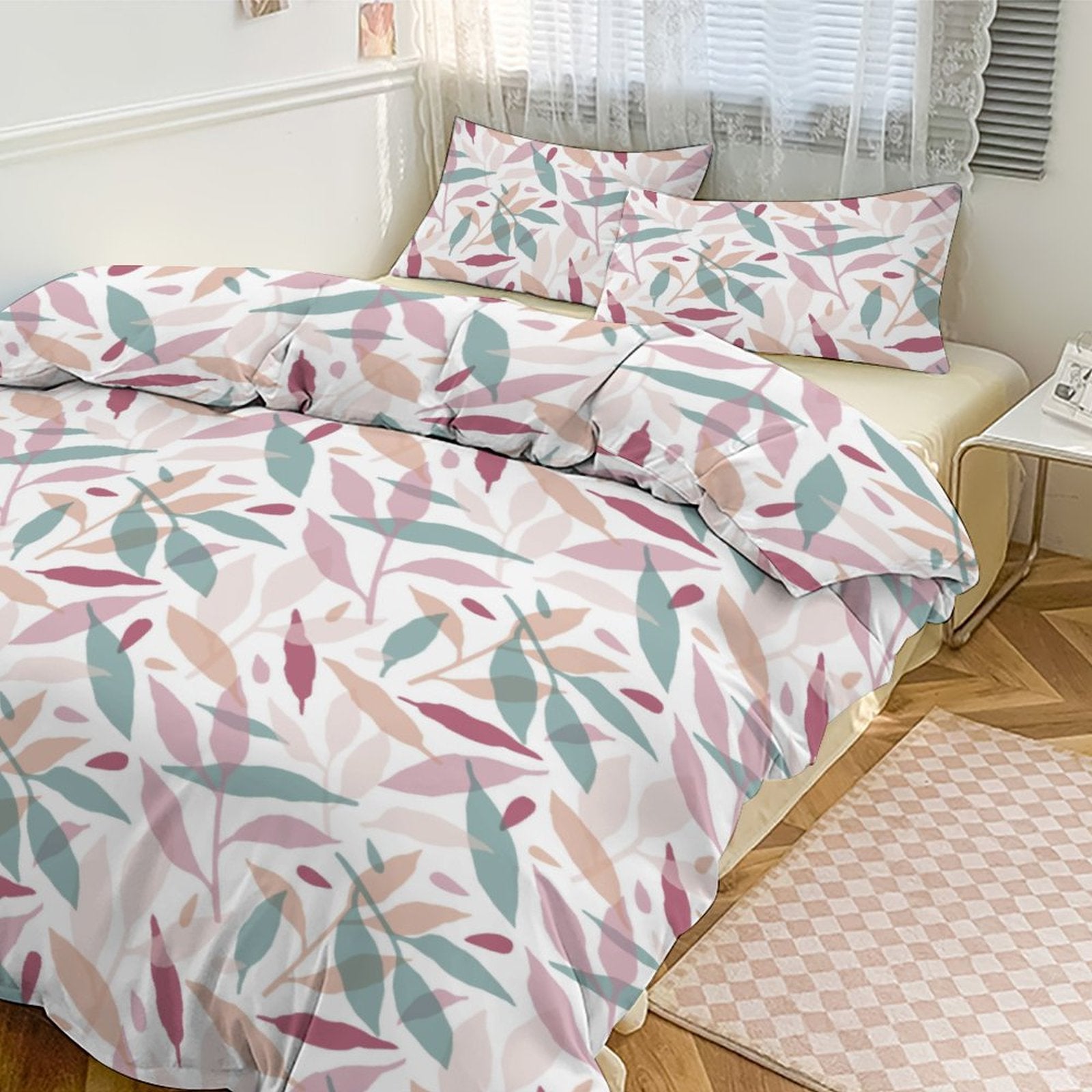 3-Piece Bedding Set - Botanicals in Mauve