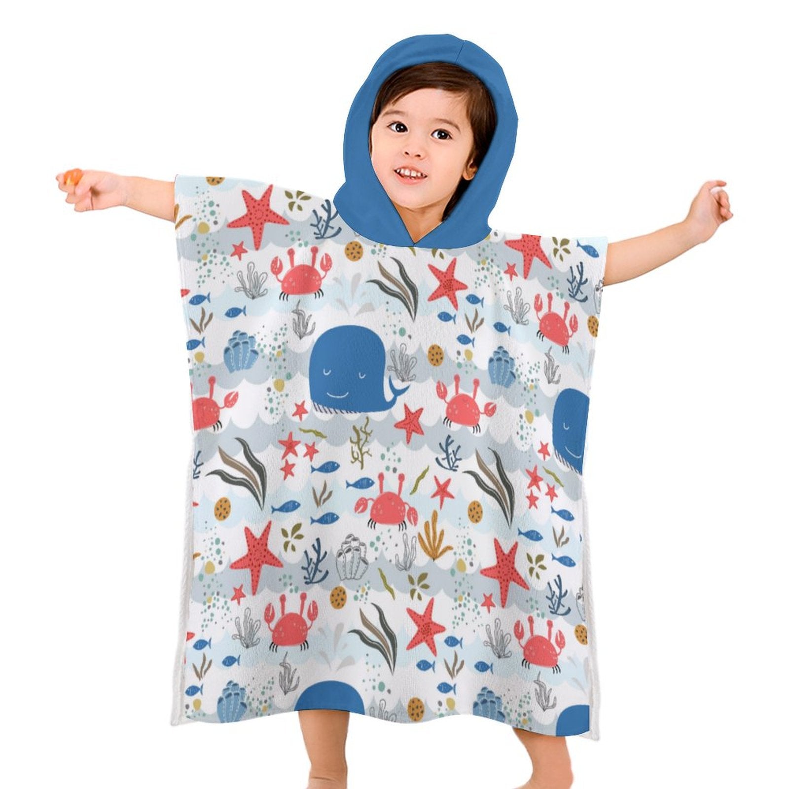 Kids Hooded Terry Cloth Towel - Under the Sea