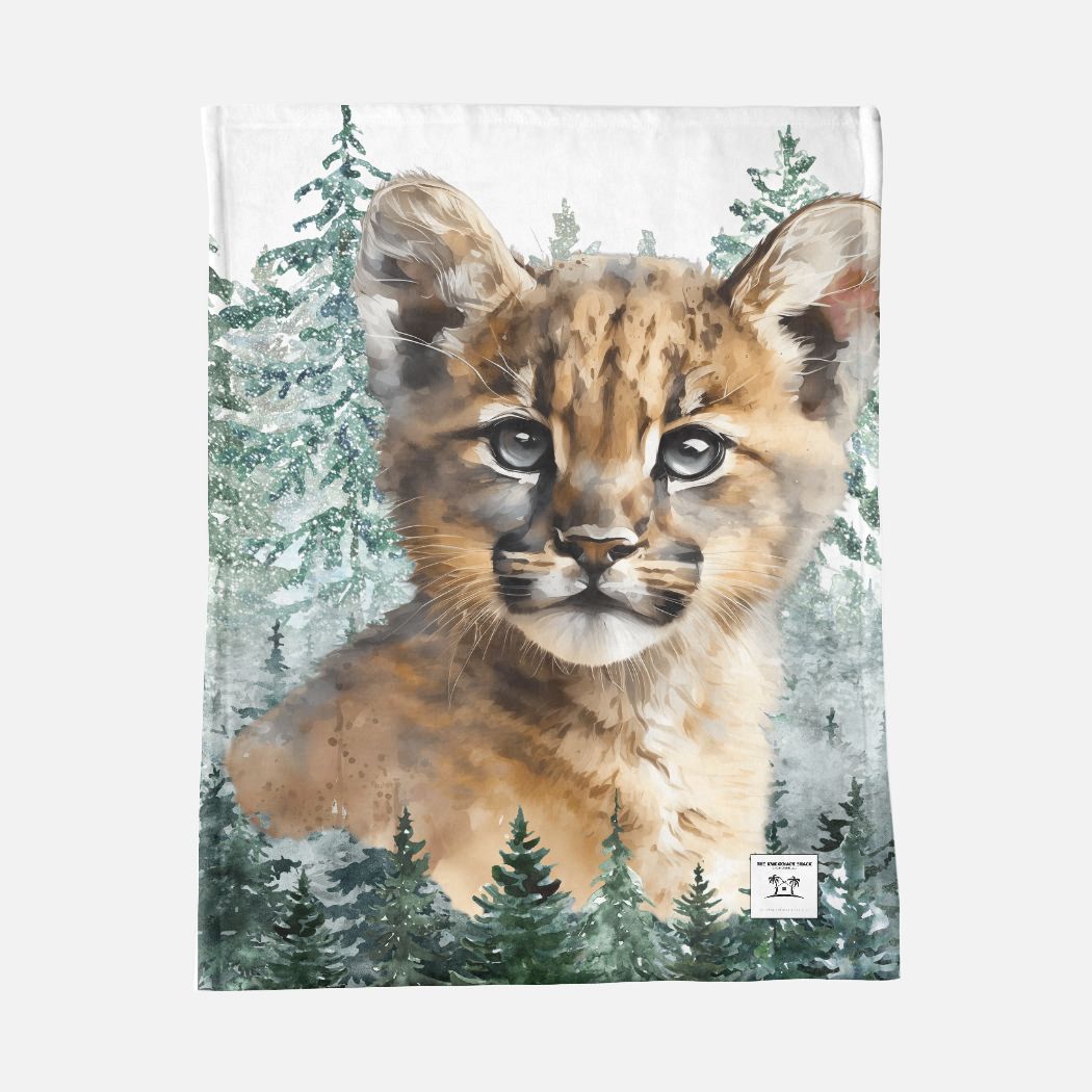 Minky Blanket - 30" x 40" - Little Cougar