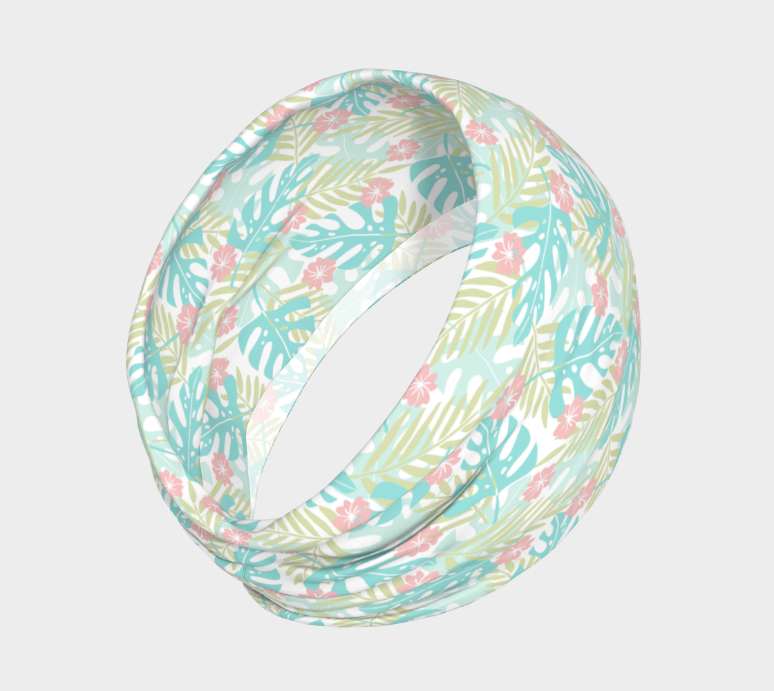 Diadema de tela envolvente - Estampado tropical en tonos pastel