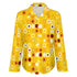 Women's Irregular Hem Button-Up Shirt - Disco Dots