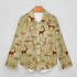 Women's Irregular Hem Button-Up Shirt - Cave Painting