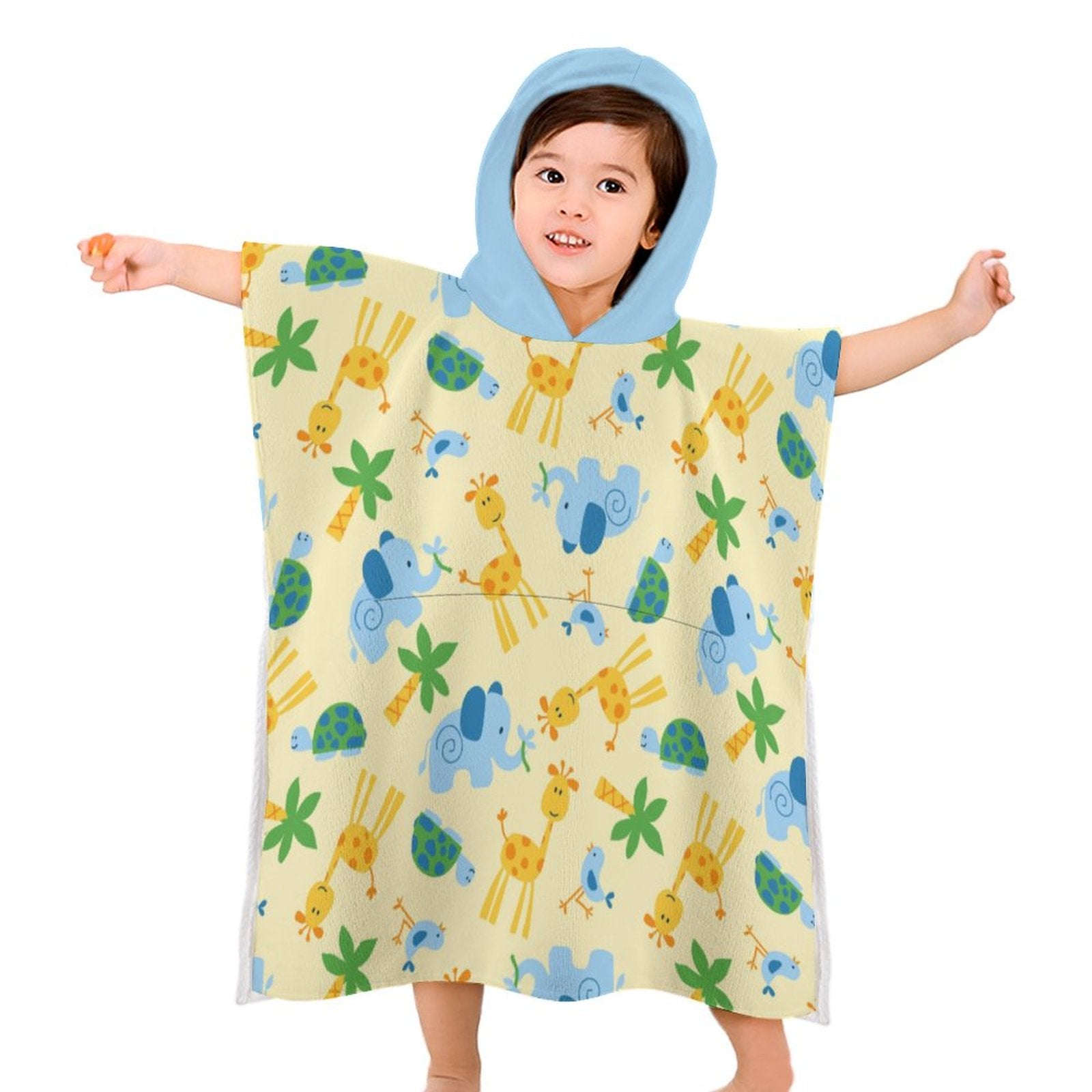 Kids Hooded Terry Cloth Towel - Sunny Safari