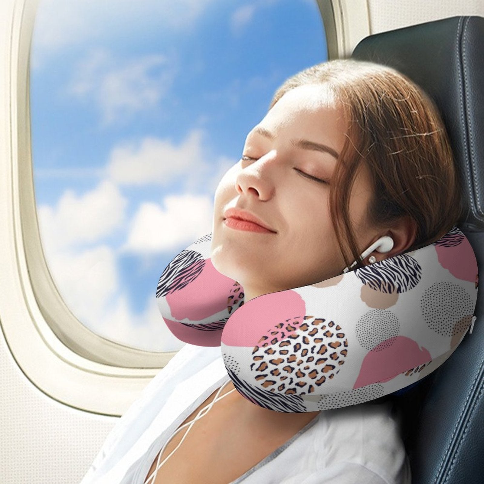 Travel Neck Pillow - Safari Circles