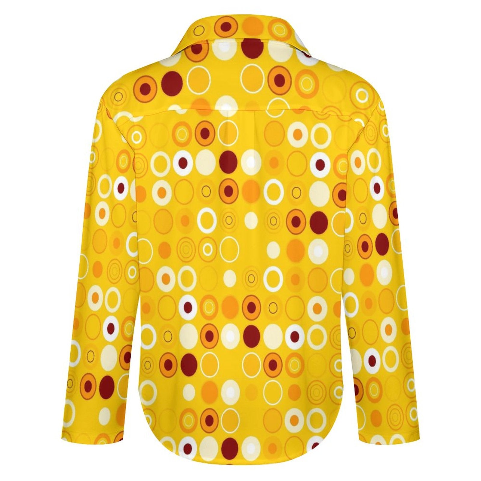 Women's Irregular Hem Button-Up Shirt - Disco Dots