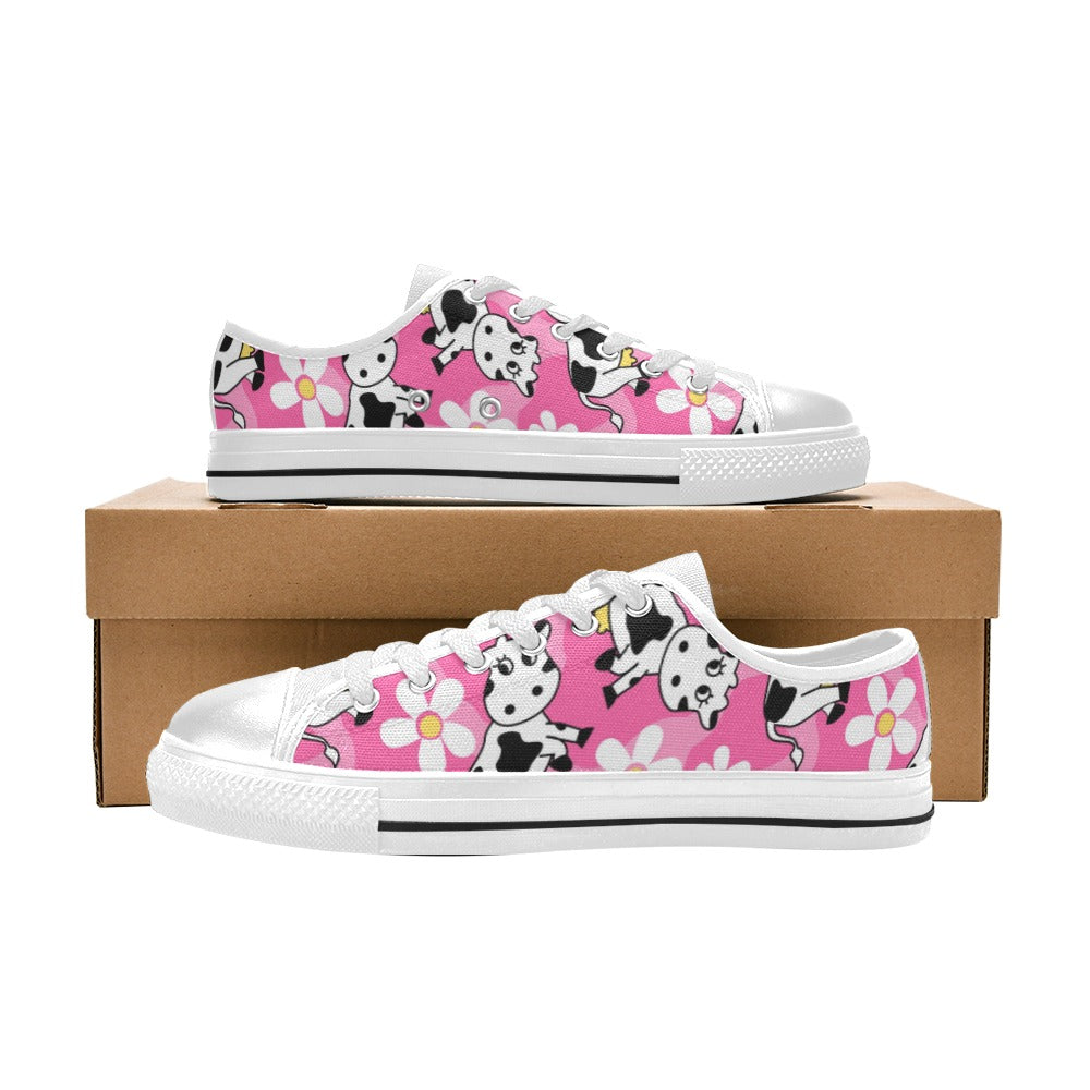 Kid's Low Top Canvas Shoes - Moo Mania