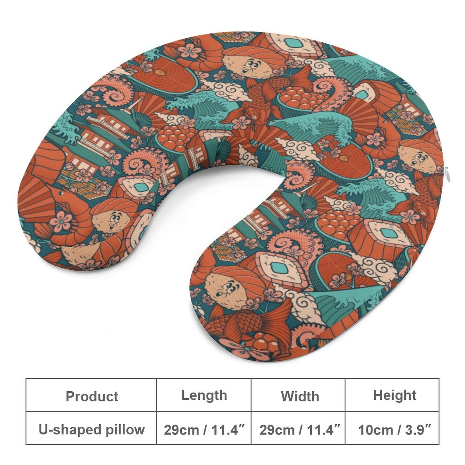 Travel Neck Pillow - Sushi (Red)